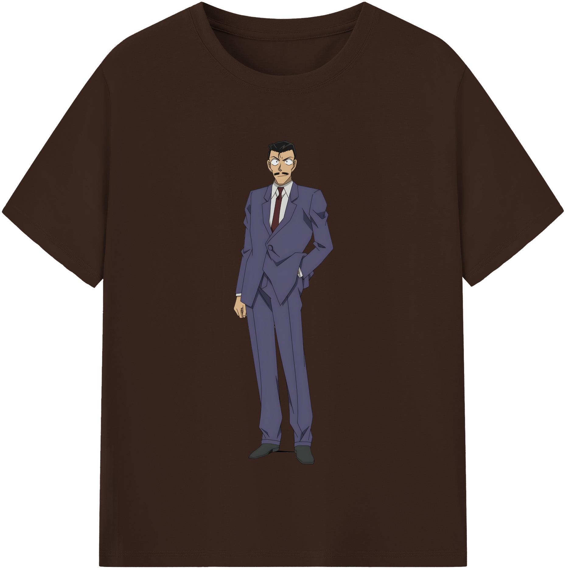 （画像用） 名探偵コナン 毛利 小五郎 もうり こごろう Detective Conan 綿100％半袖Tシャツ（フロントプリント）