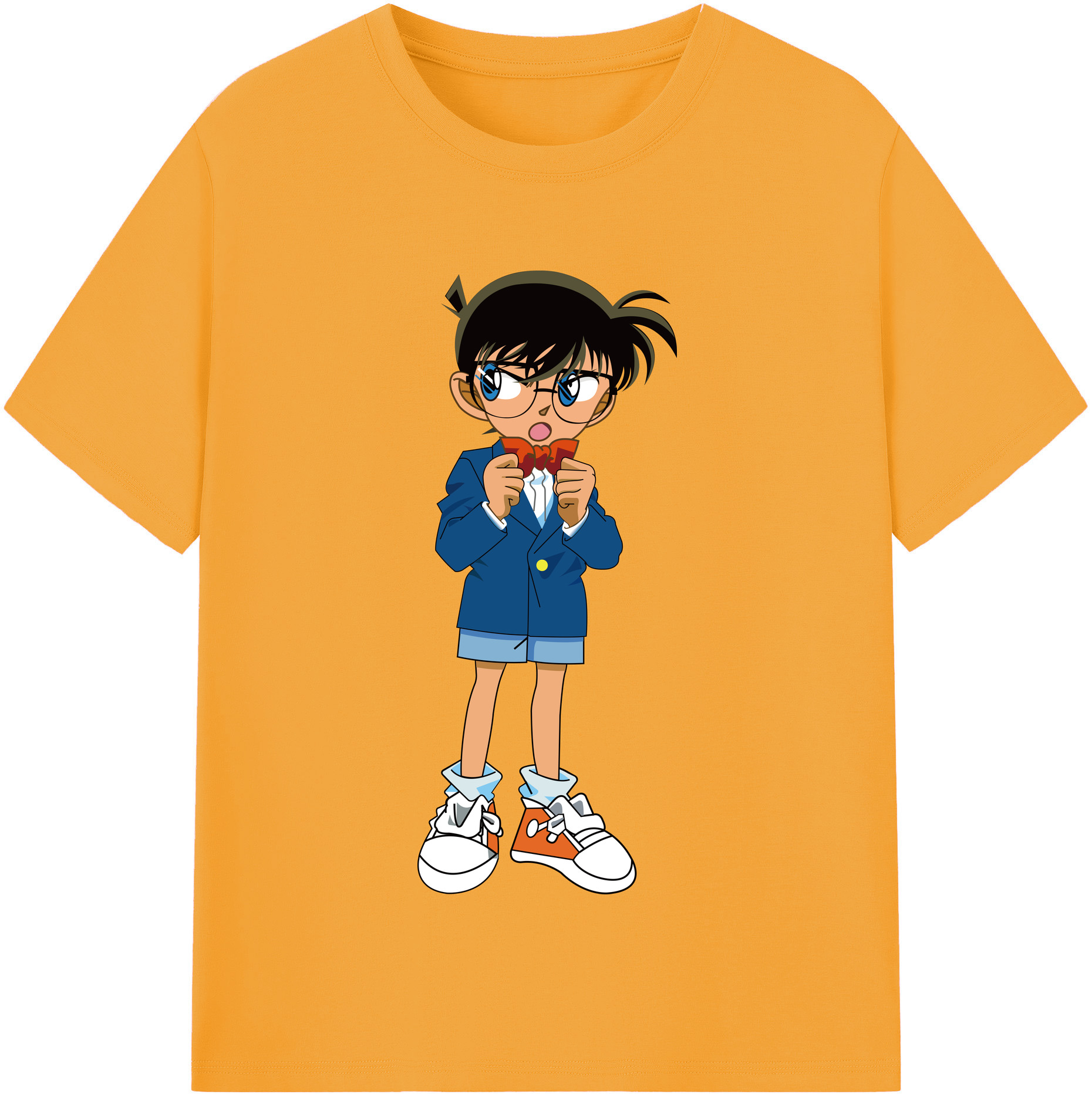（画像用） 名探偵コナン 江戸川 コナン Detective Conan Conan Edogawa 綿100％半袖Tシャツ（フロントプリント）