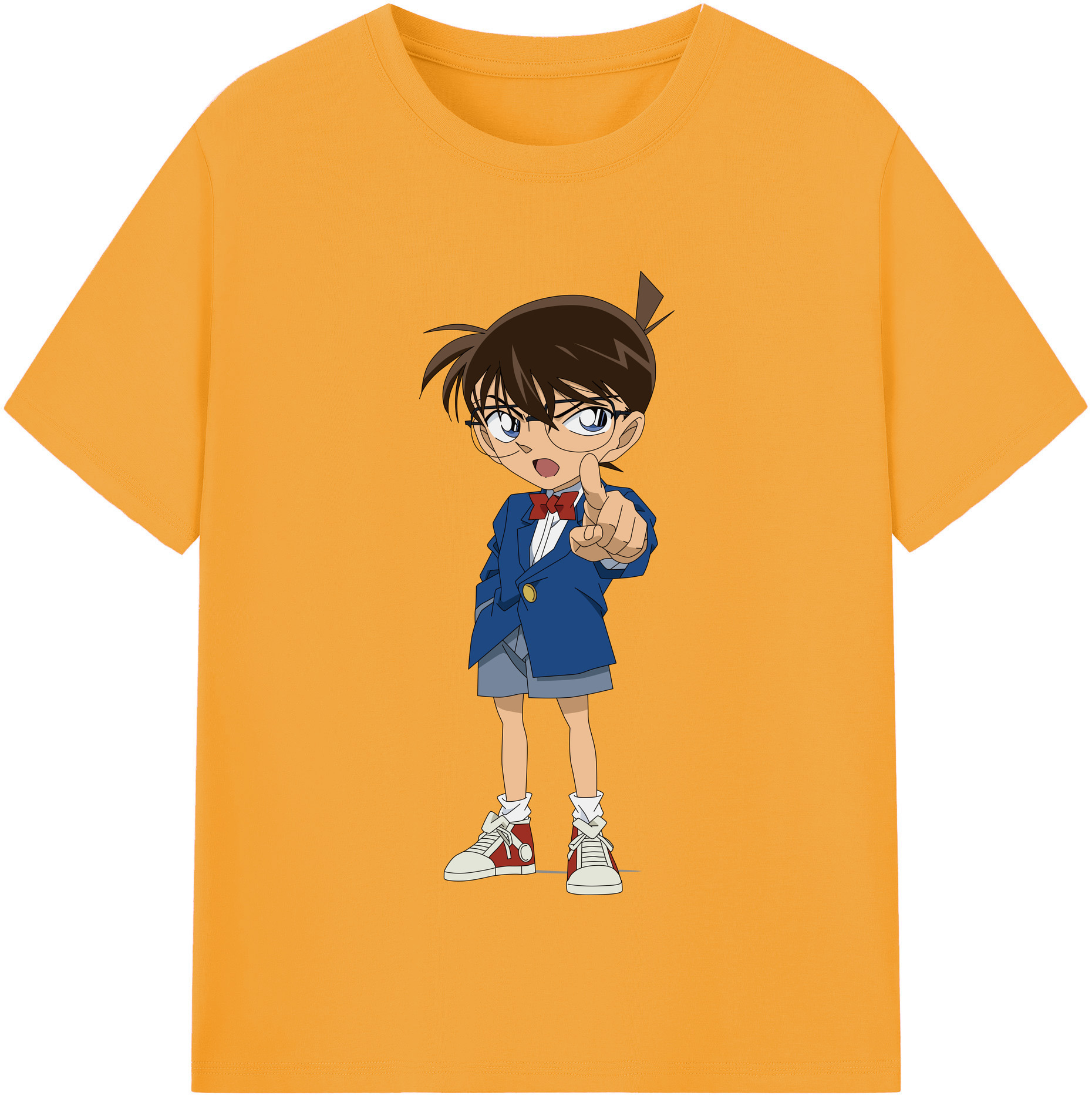 （画像用） 名探偵コナン 江戸川 コナン Detective Conan Conan Edogawa 綿100％半袖Tシャツ（フロントプリント）