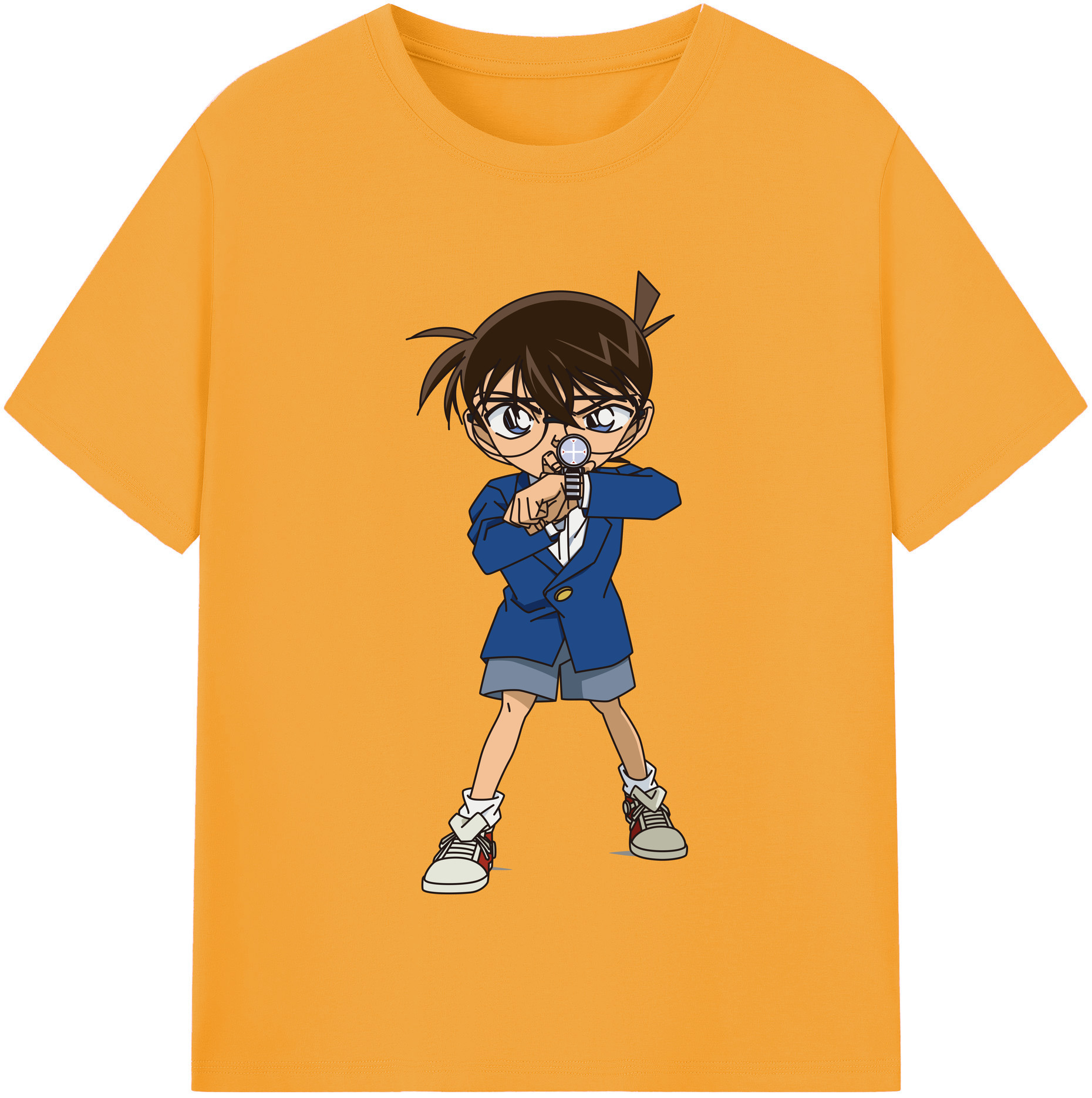 （画像用） 名探偵コナン 江戸川 コナン Detective Conan Conan Edogawa 綿100％半袖Tシャツ（フロントプリント）