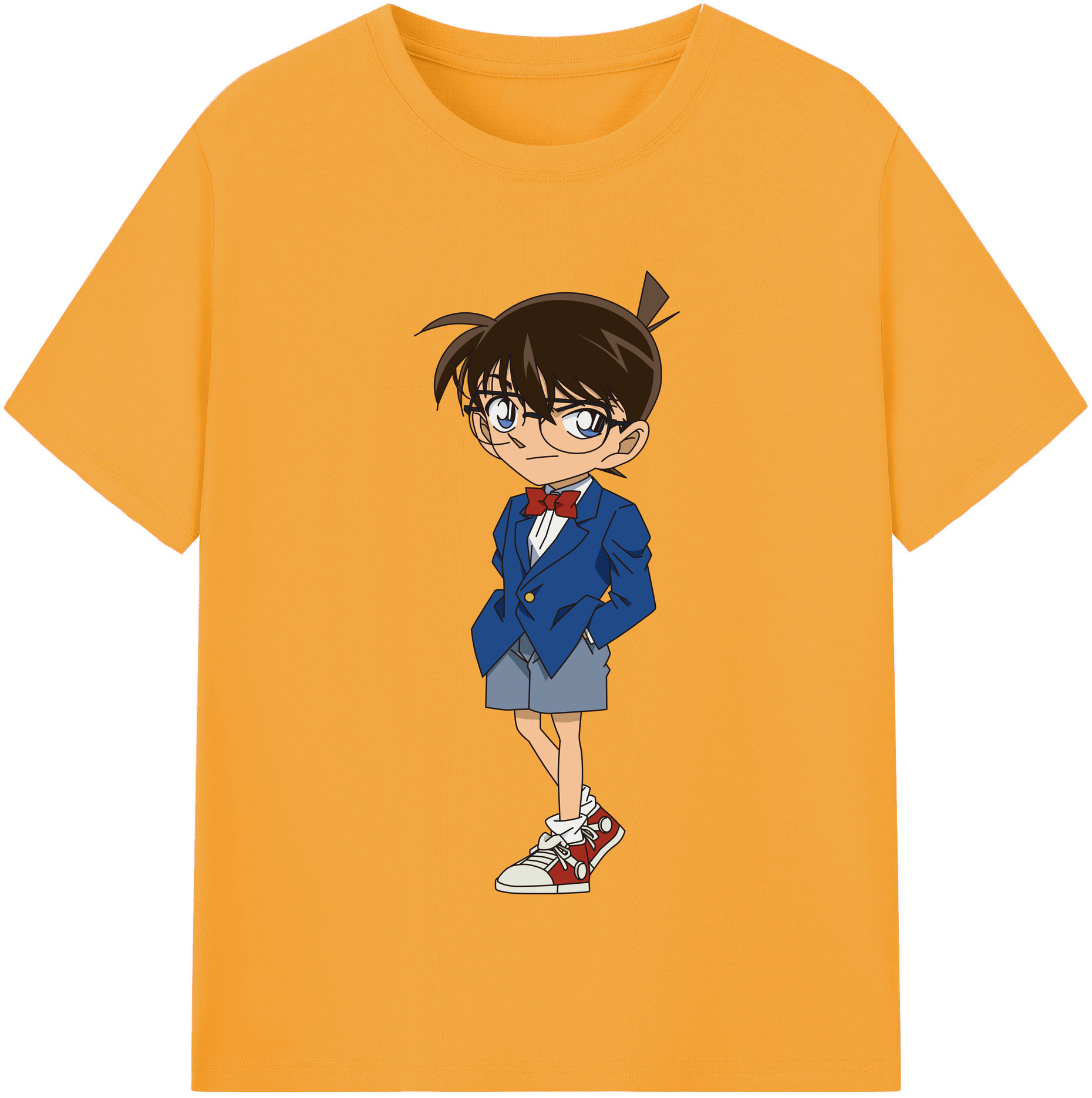 （画像用） 名探偵コナン 江戸川 コナン Detective Conan Conan Edogawa 綿100％半袖Tシャツ（フロントプリント）