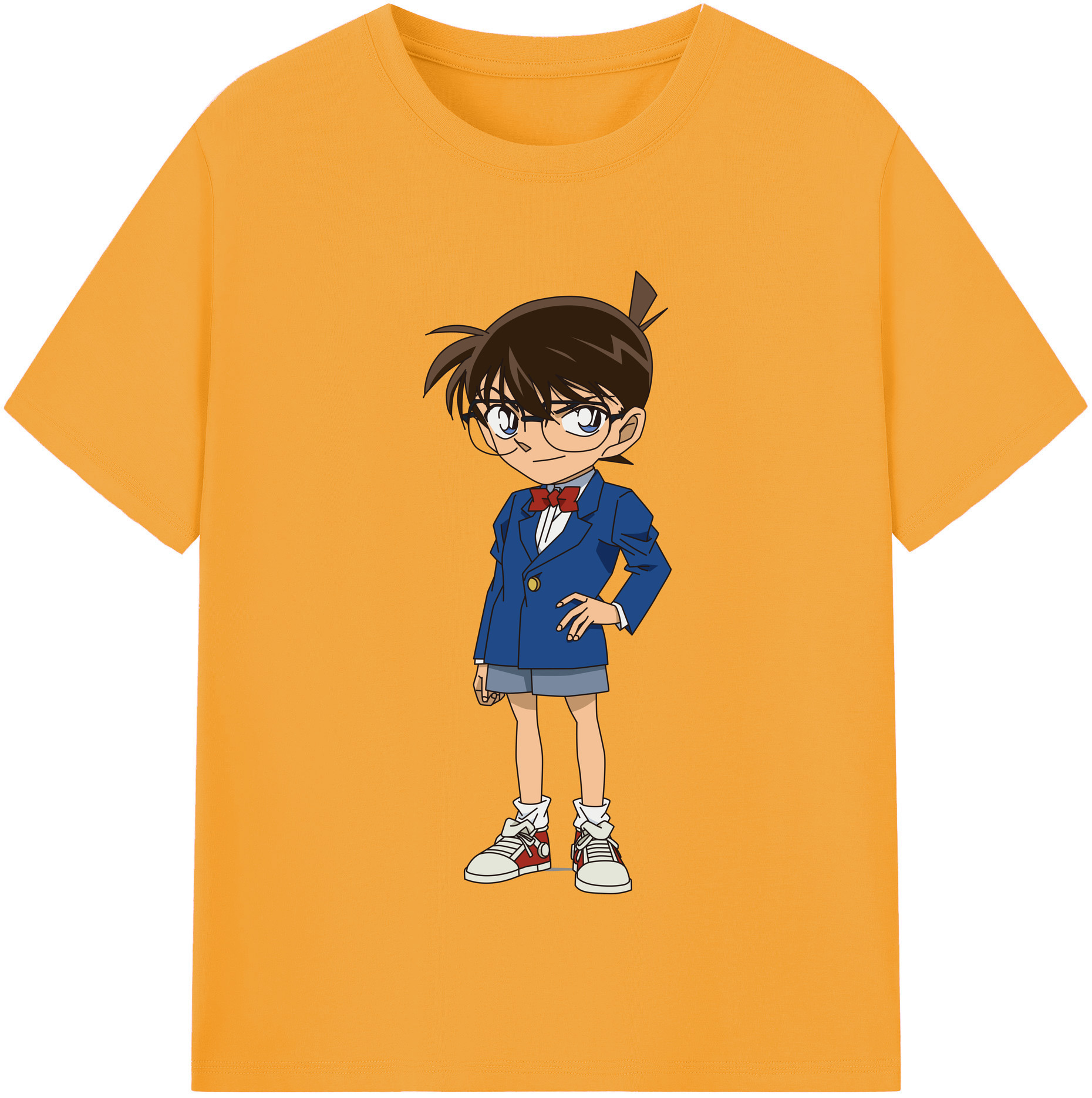 （画像用） 名探偵コナン 江戸川 コナン Detective Conan Conan Edogawa 綿100％半袖Tシャツ（フロントプリント）