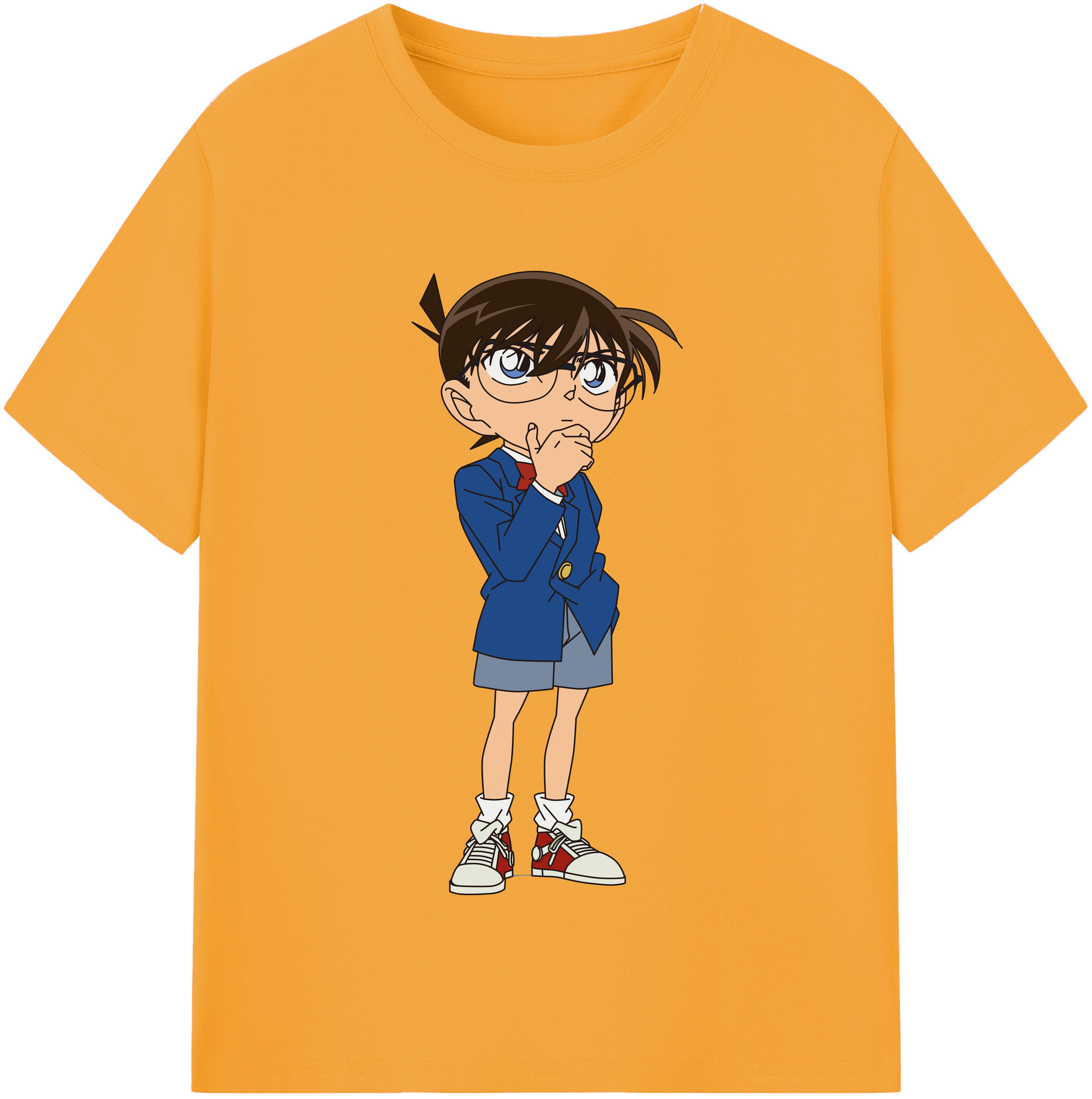 （画像用） 名探偵コナン 江戸川 コナン Detective Conan Conan Edogawa 綿100％半袖Tシャツ（フロントプリント）