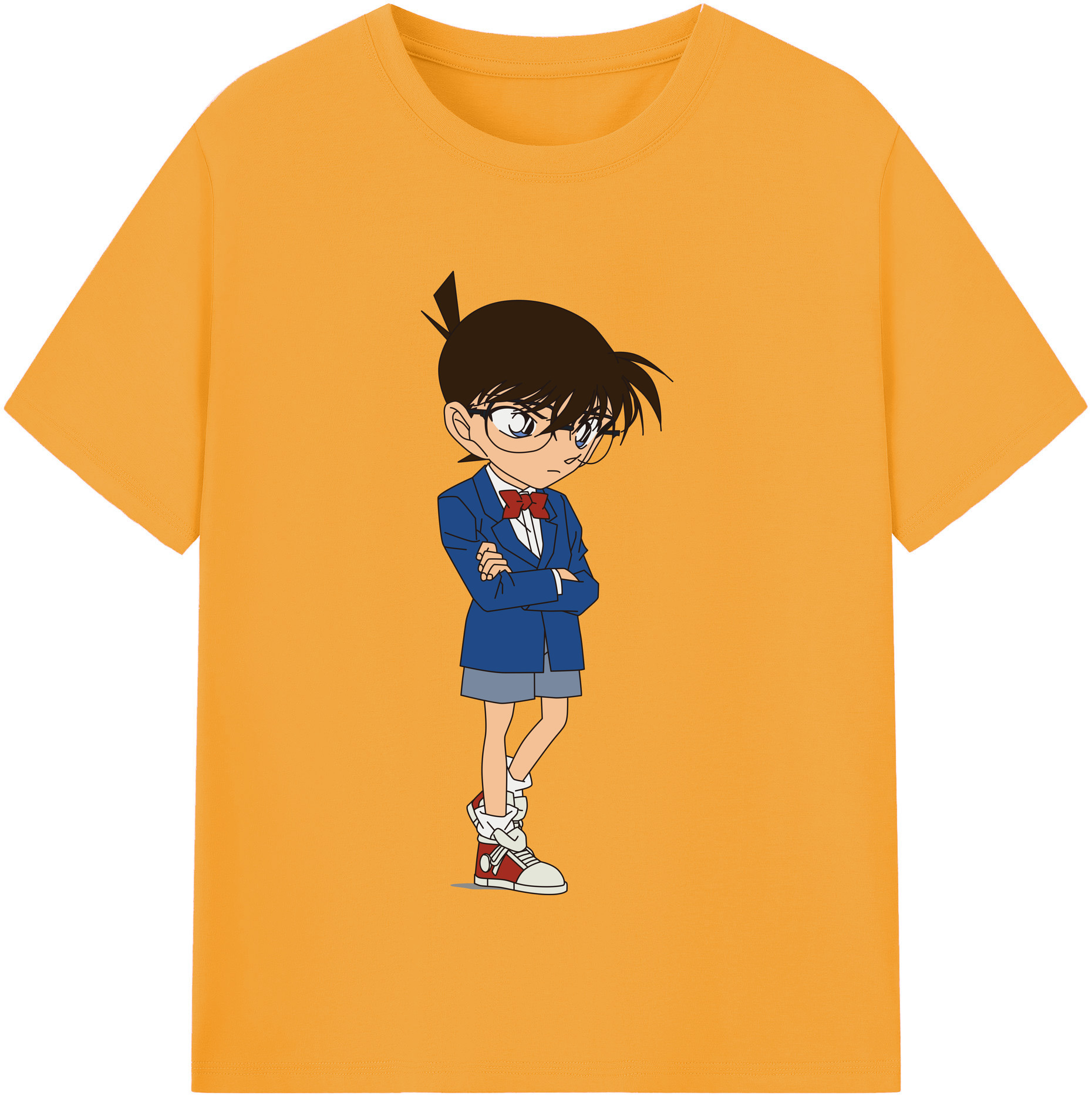 （画像用） 名探偵コナン 江戸川 コナン Detective Conan Conan Edogawa 綿100％半袖Tシャツ（フロントプリント）
