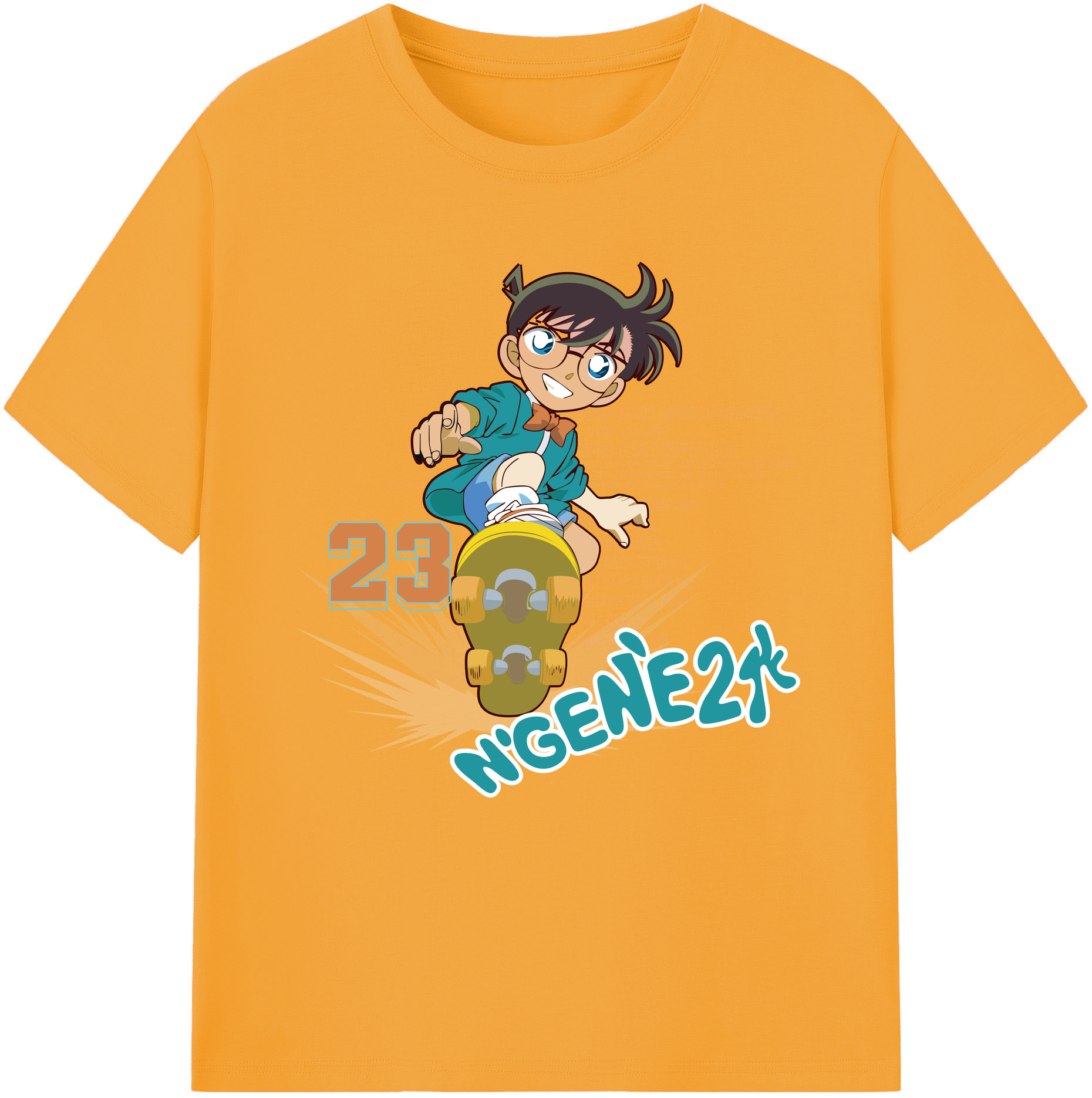 （画像用） 名探偵コナン 江戸川 コナン Detective Conan Conan Edogawa 綿100％半袖Tシャツ（フロントプリント）