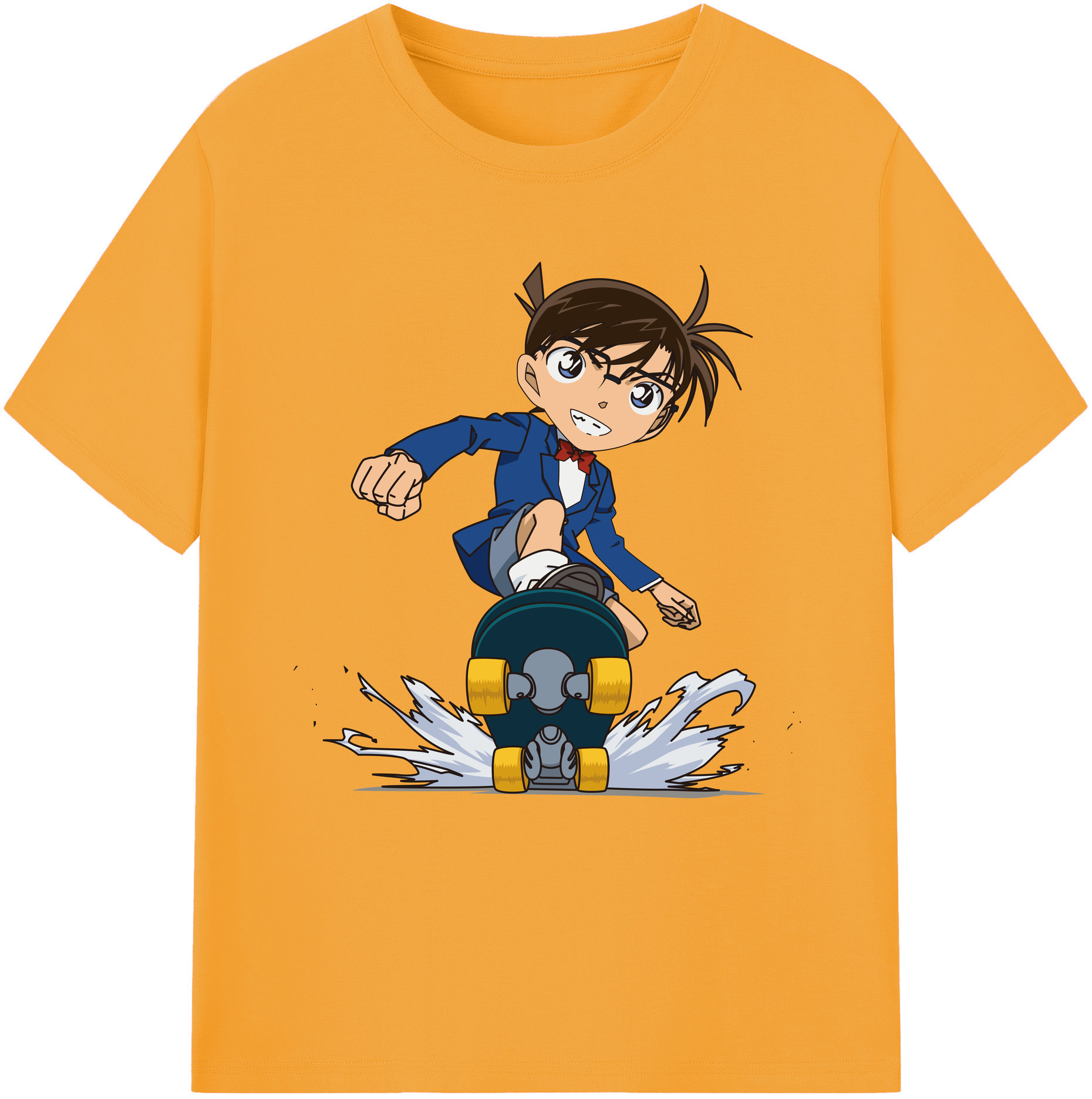 （画像用） 名探偵コナン 江戸川 コナン Detective Conan Conan Edogawa 綿100％半袖Tシャツ（フロントプリント）