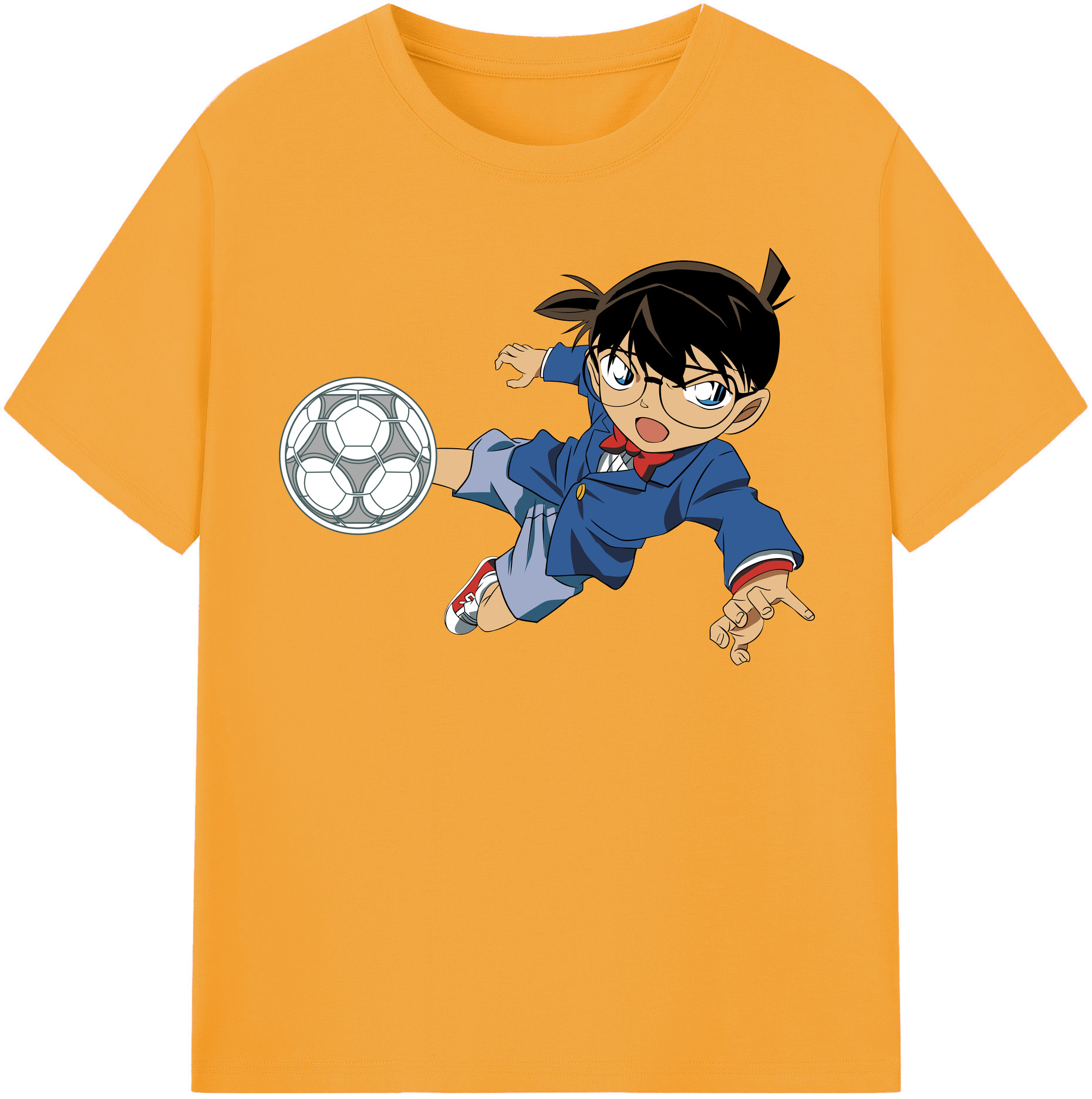 （画像用） 名探偵コナン 江戸川 コナン Detective Conan Conan Edogawa 綿100％半袖Tシャツ（フロントプリント）