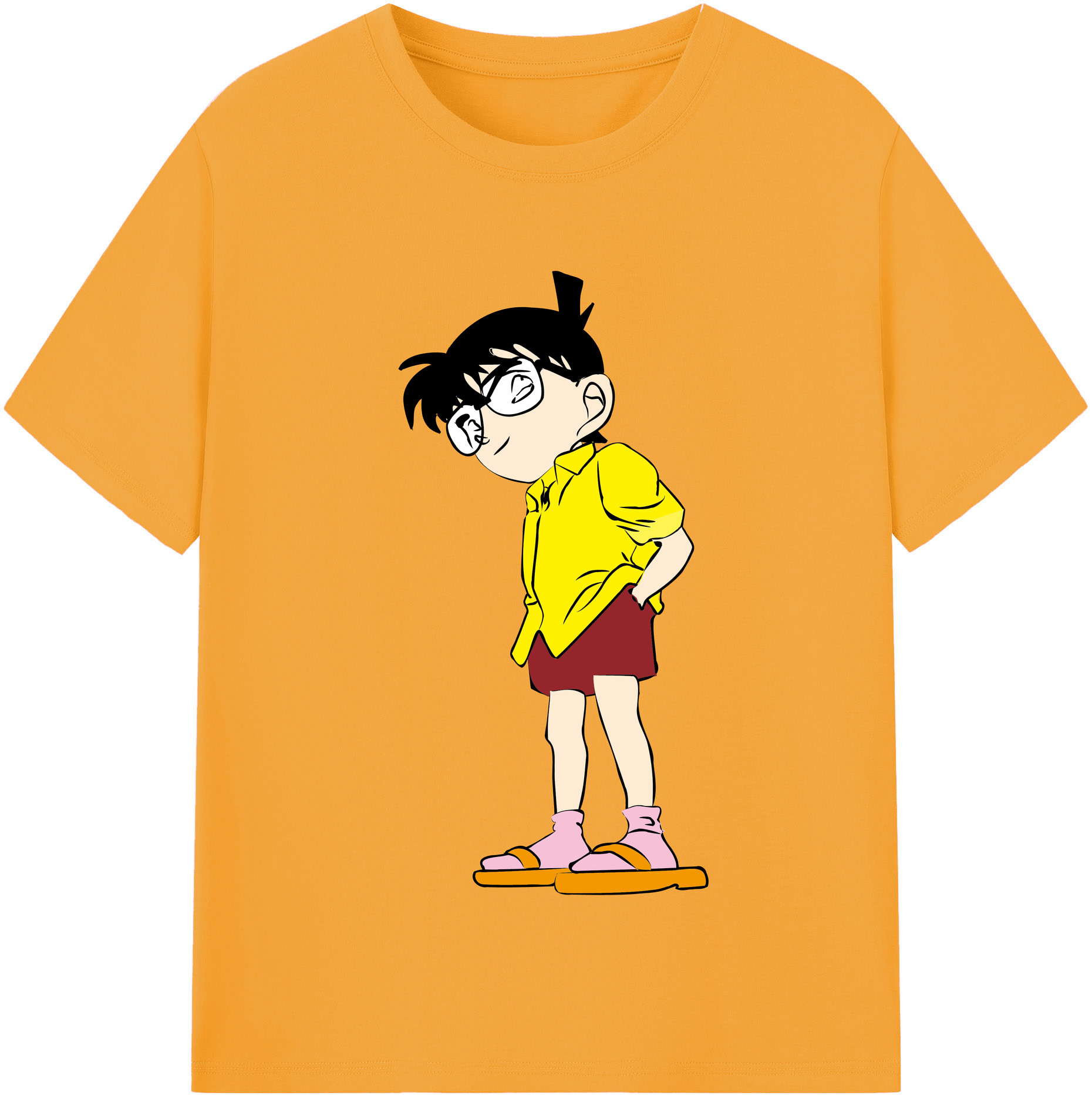 （画像用） 名探偵コナン 江戸川 コナン Detective Conan Conan Edogawa 綿100％半袖Tシャツ（フロントプリント）