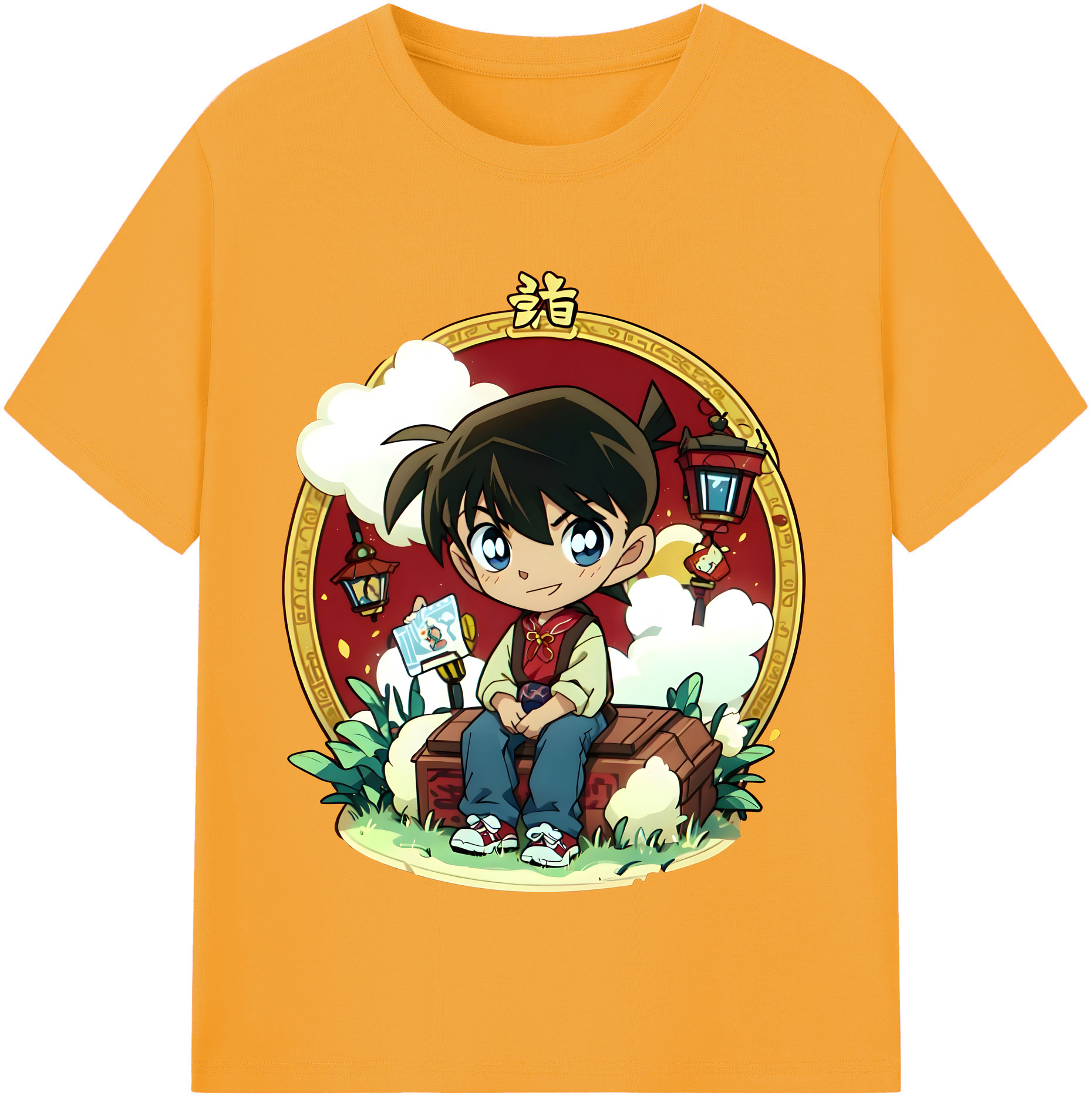 （画像用） 名探偵コナン 江戸川 コナン Detective Conan Conan Edogawa 綿100％半袖Tシャツ（フロントプリント）