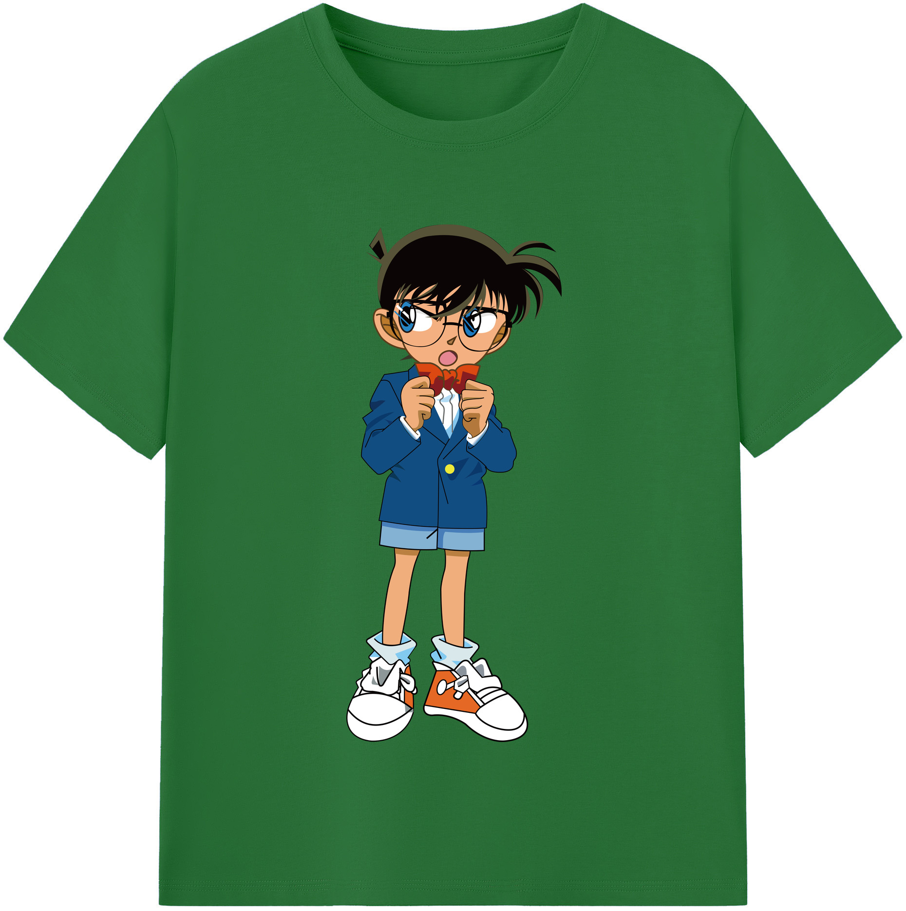 （画像用） 名探偵コナン 江戸川 コナン Detective Conan Conan Edogawa 綿100％半袖Tシャツ（フロントプリント）