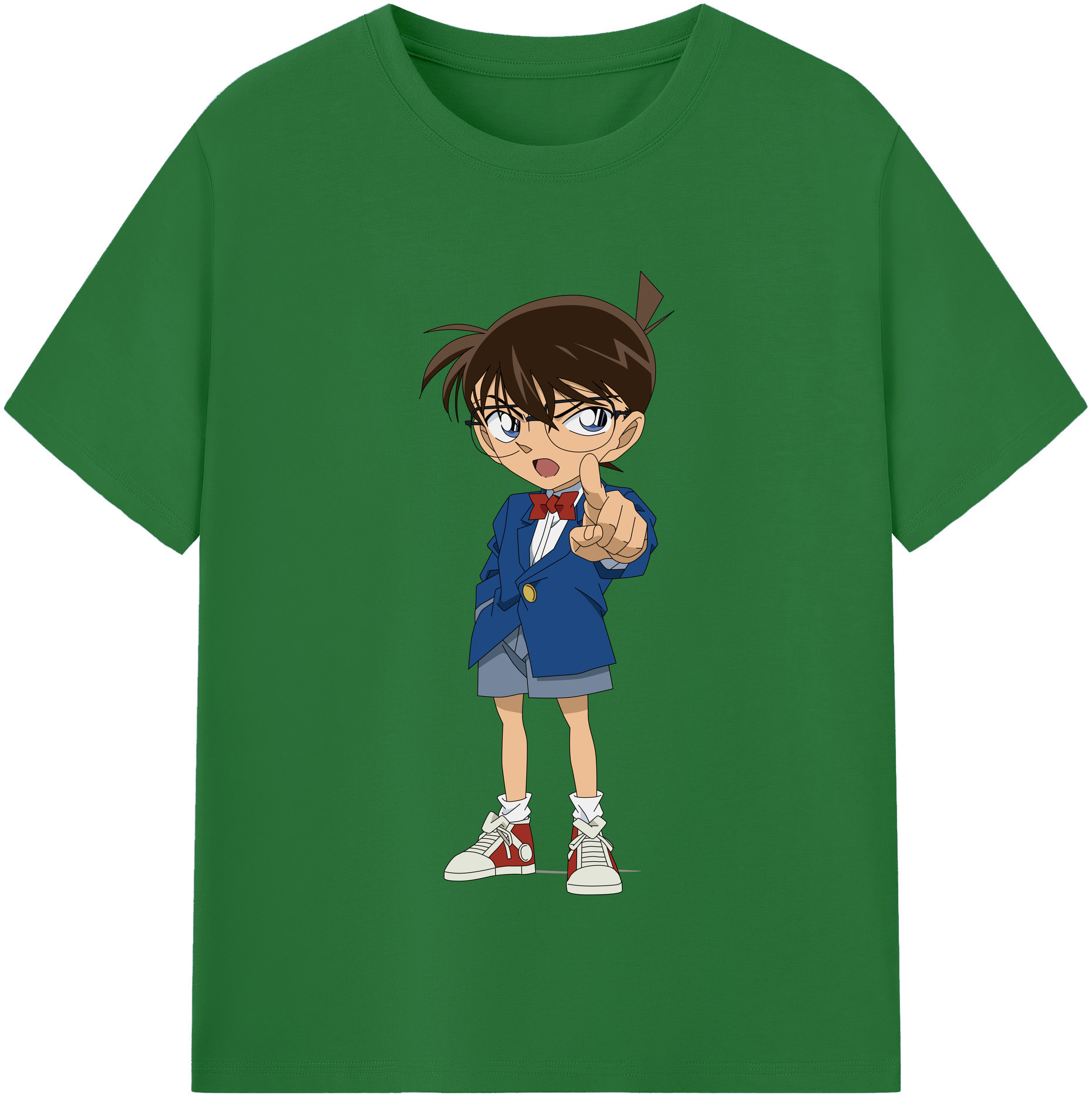 （画像用） 名探偵コナン 江戸川 コナン Detective Conan Conan Edogawa 綿100％半袖Tシャツ（フロントプリント）