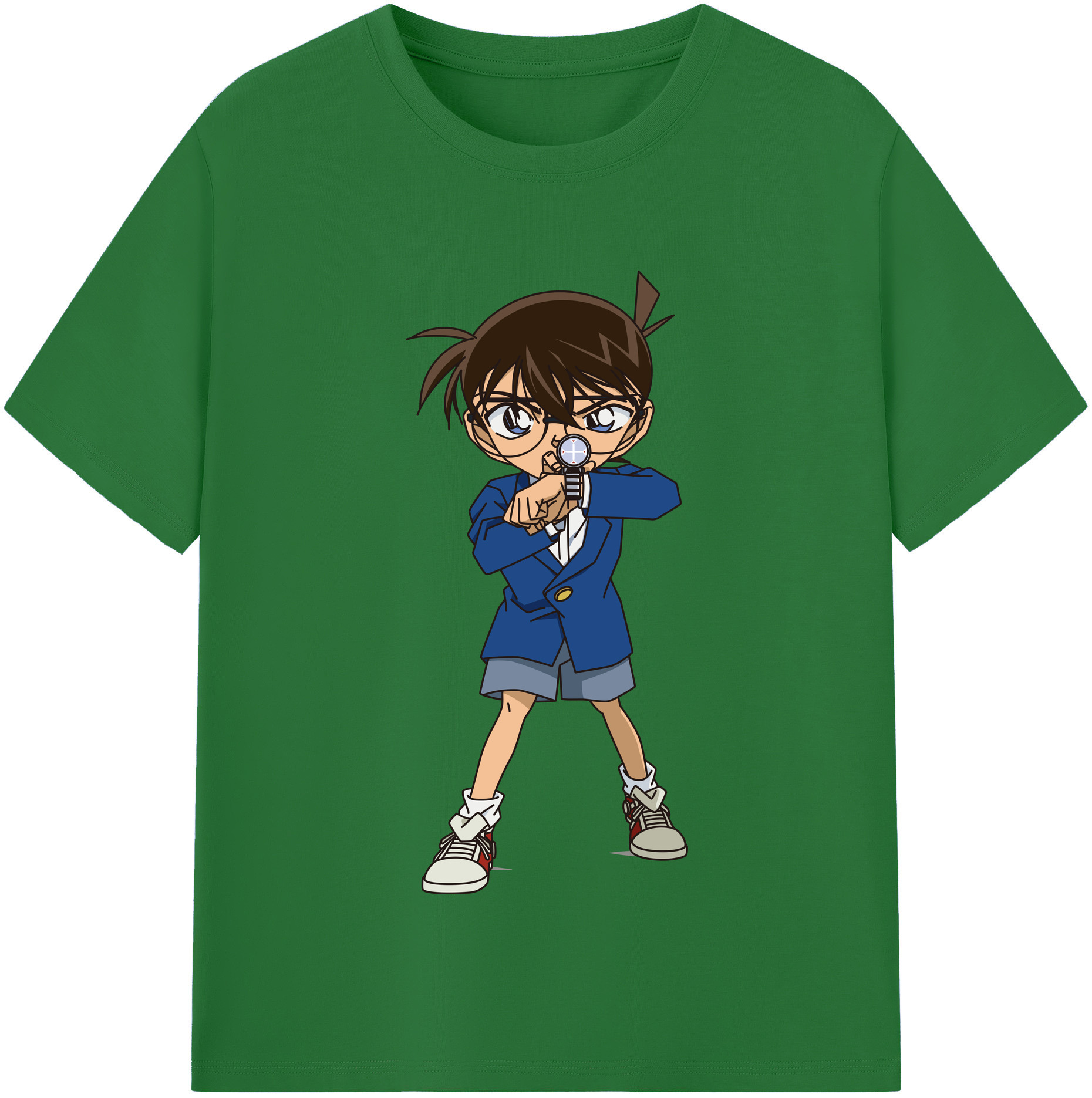 （画像用） 名探偵コナン 江戸川 コナン Detective Conan Conan Edogawa 綿100％半袖Tシャツ（フロントプリント）
