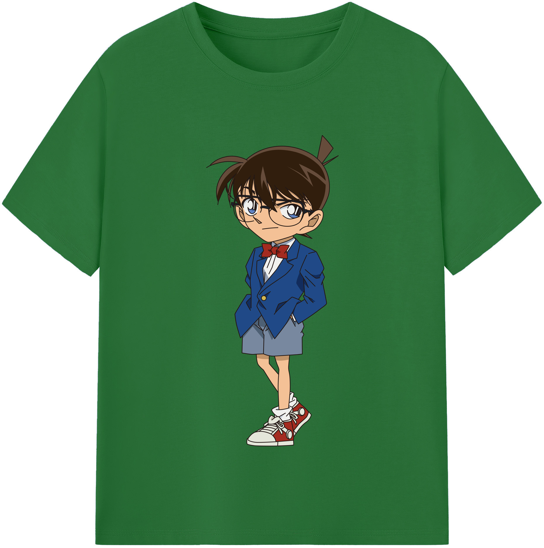 （画像用） 名探偵コナン 江戸川 コナン Detective Conan Conan Edogawa 綿100％半袖Tシャツ（フロントプリント）