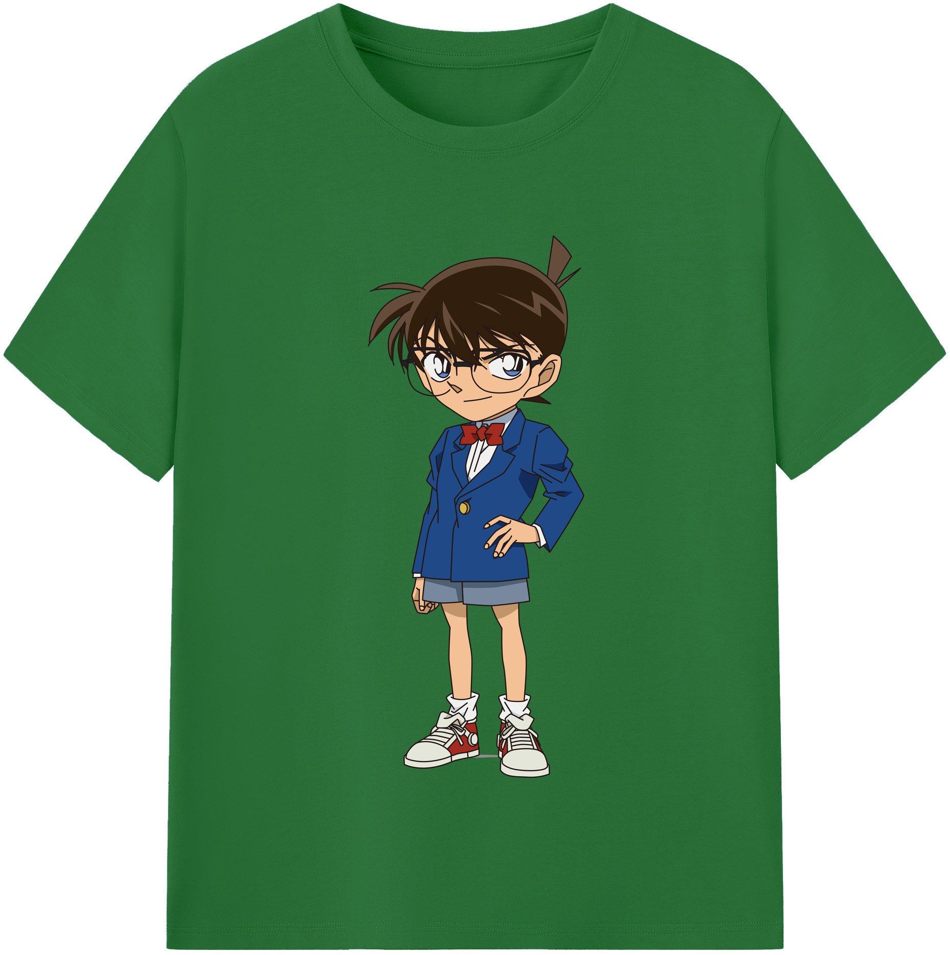 （画像用） 名探偵コナン 江戸川 コナン Detective Conan Conan Edogawa 綿100％半袖Tシャツ（フロントプリント）