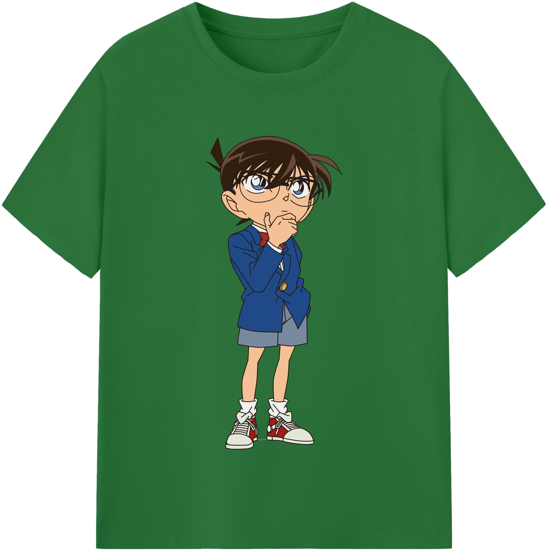 （画像用） 名探偵コナン 江戸川 コナン Detective Conan Conan Edogawa 綿100％半袖Tシャツ（フロントプリント）