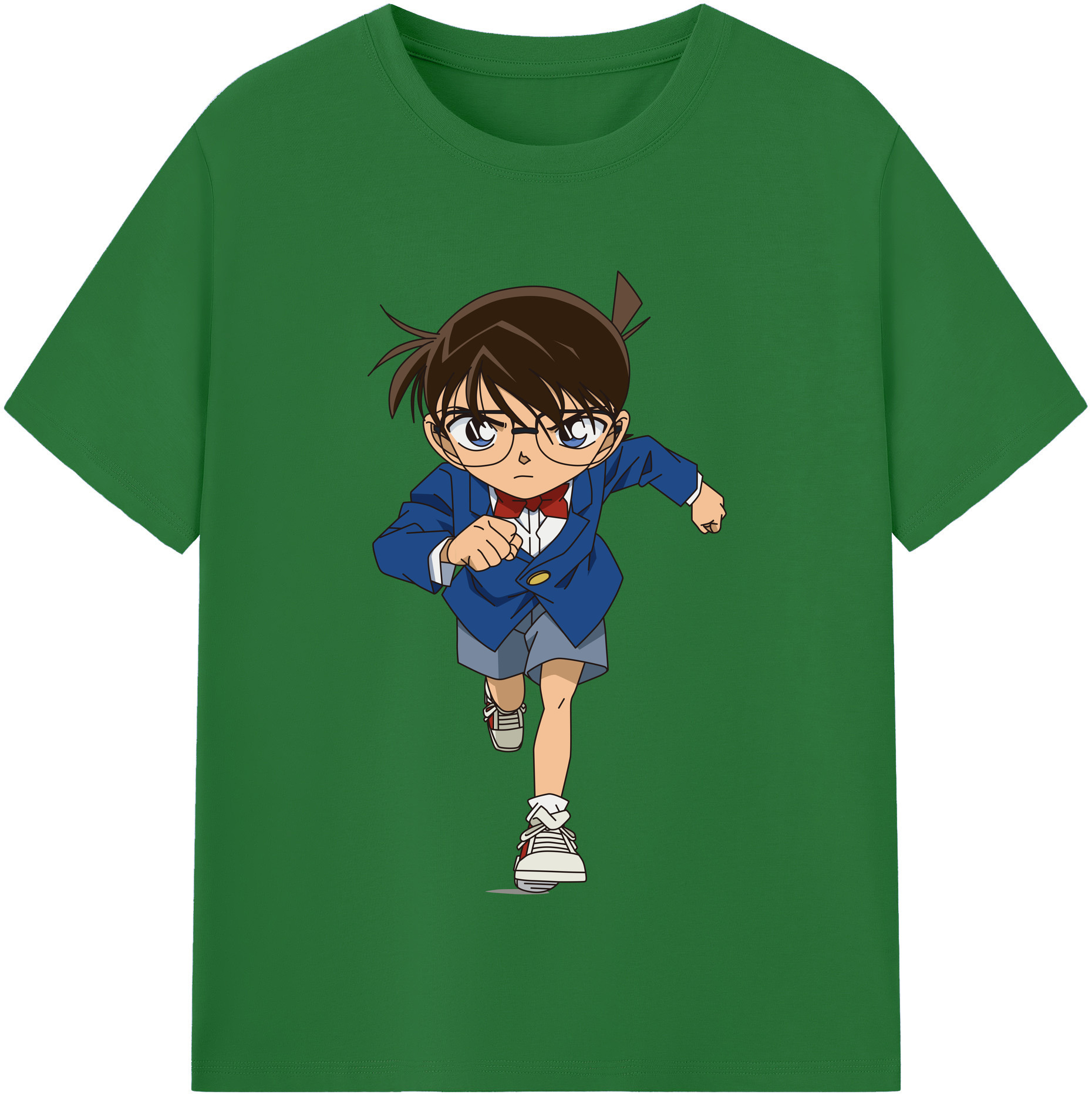 （画像用） 名探偵コナン 江戸川 コナン Detective Conan Conan Edogawa 綿100％半袖Tシャツ（フロントプリント）