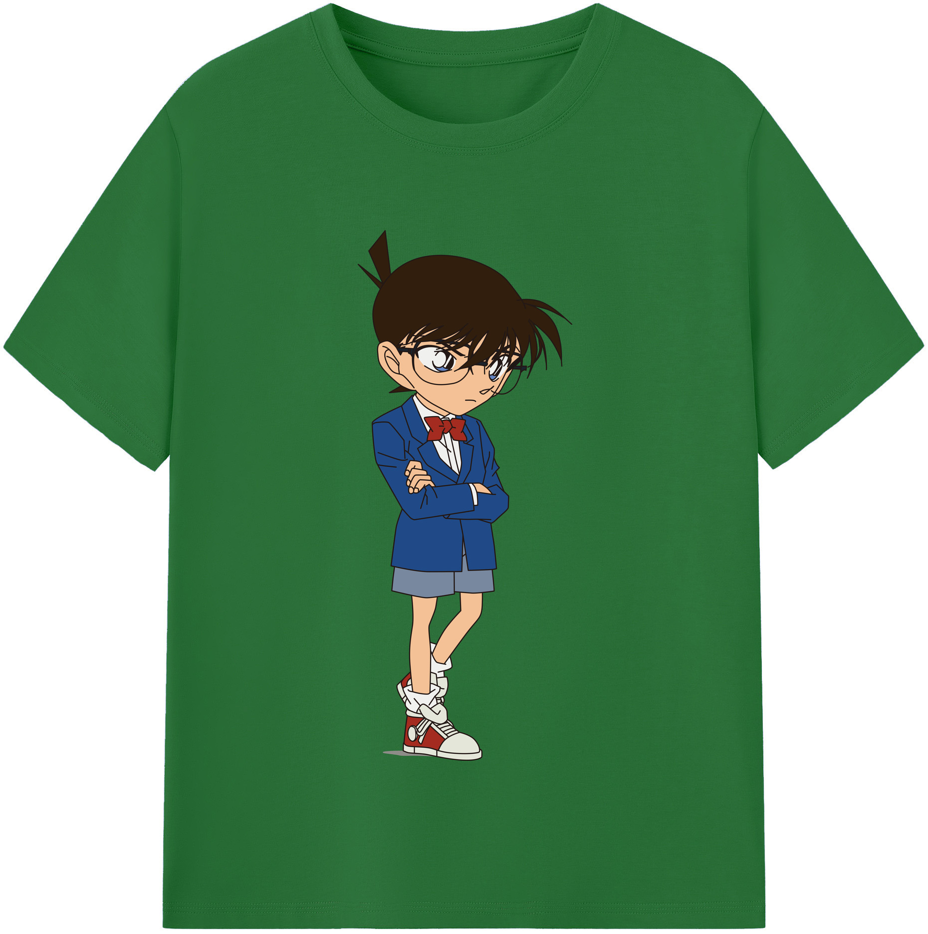 （画像用） 名探偵コナン 江戸川 コナン Detective Conan Conan Edogawa 綿100％半袖Tシャツ（フロントプリント）