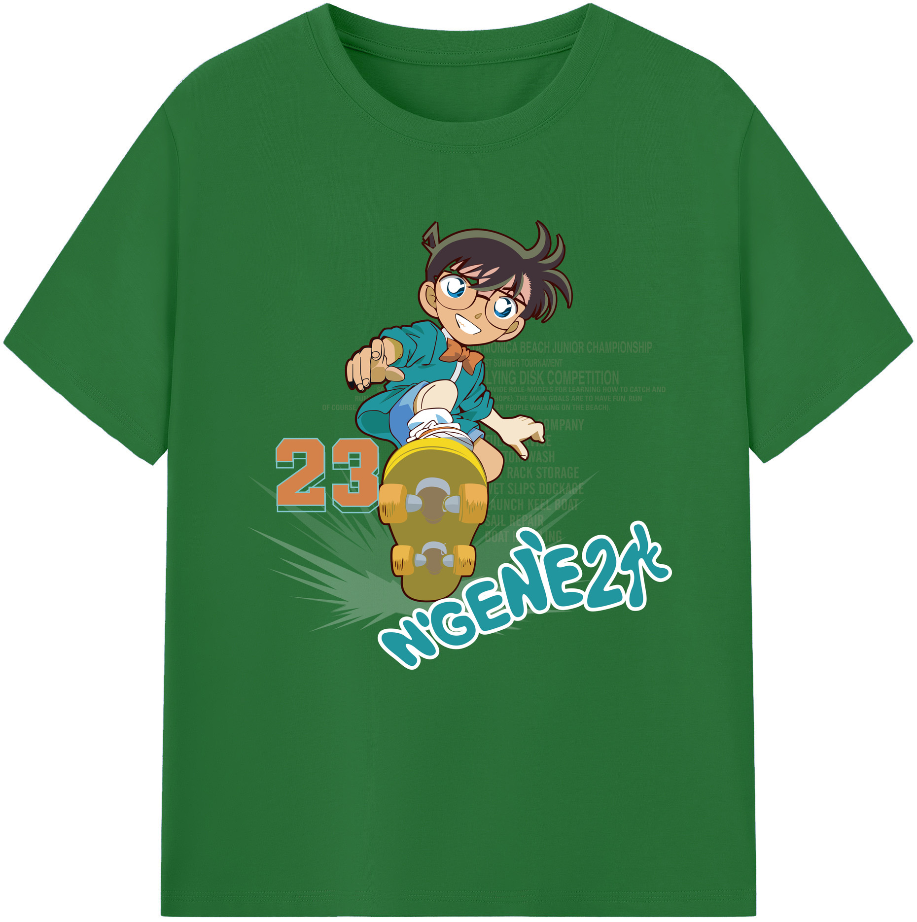 （画像用） 名探偵コナン 江戸川 コナン Detective Conan Conan Edogawa 綿100％半袖Tシャツ（フロントプリント）