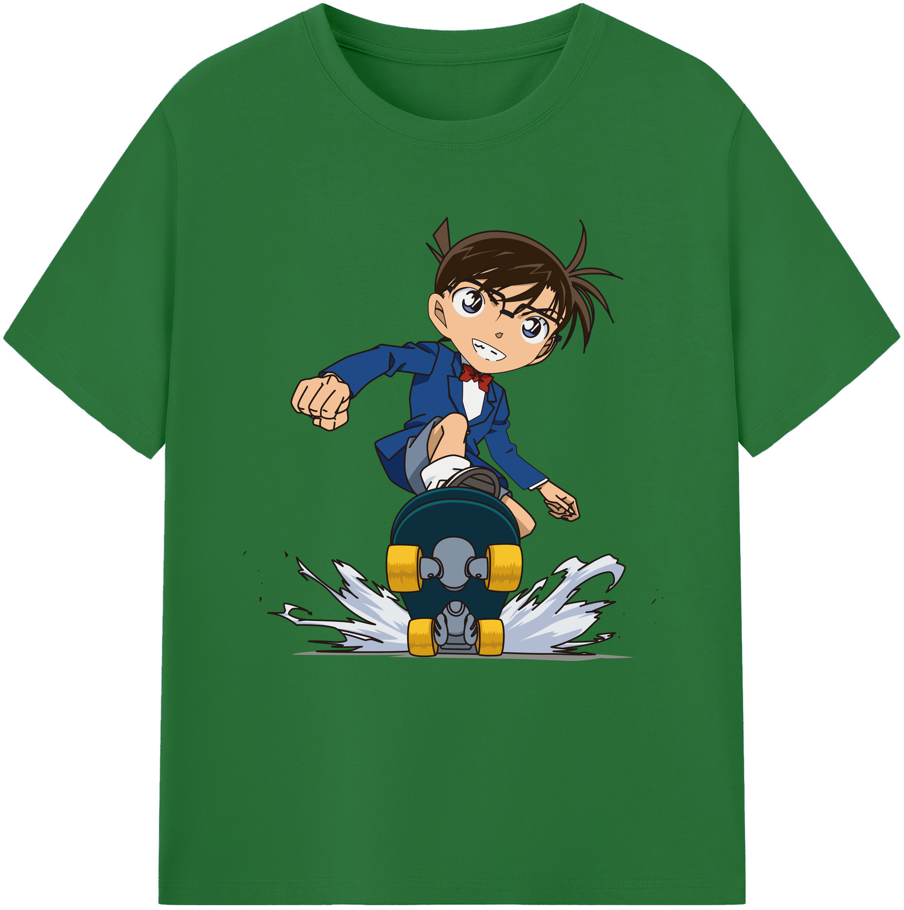 （画像用） 名探偵コナン 江戸川 コナン Detective Conan Conan Edogawa 綿100％半袖Tシャツ（フロントプリント）