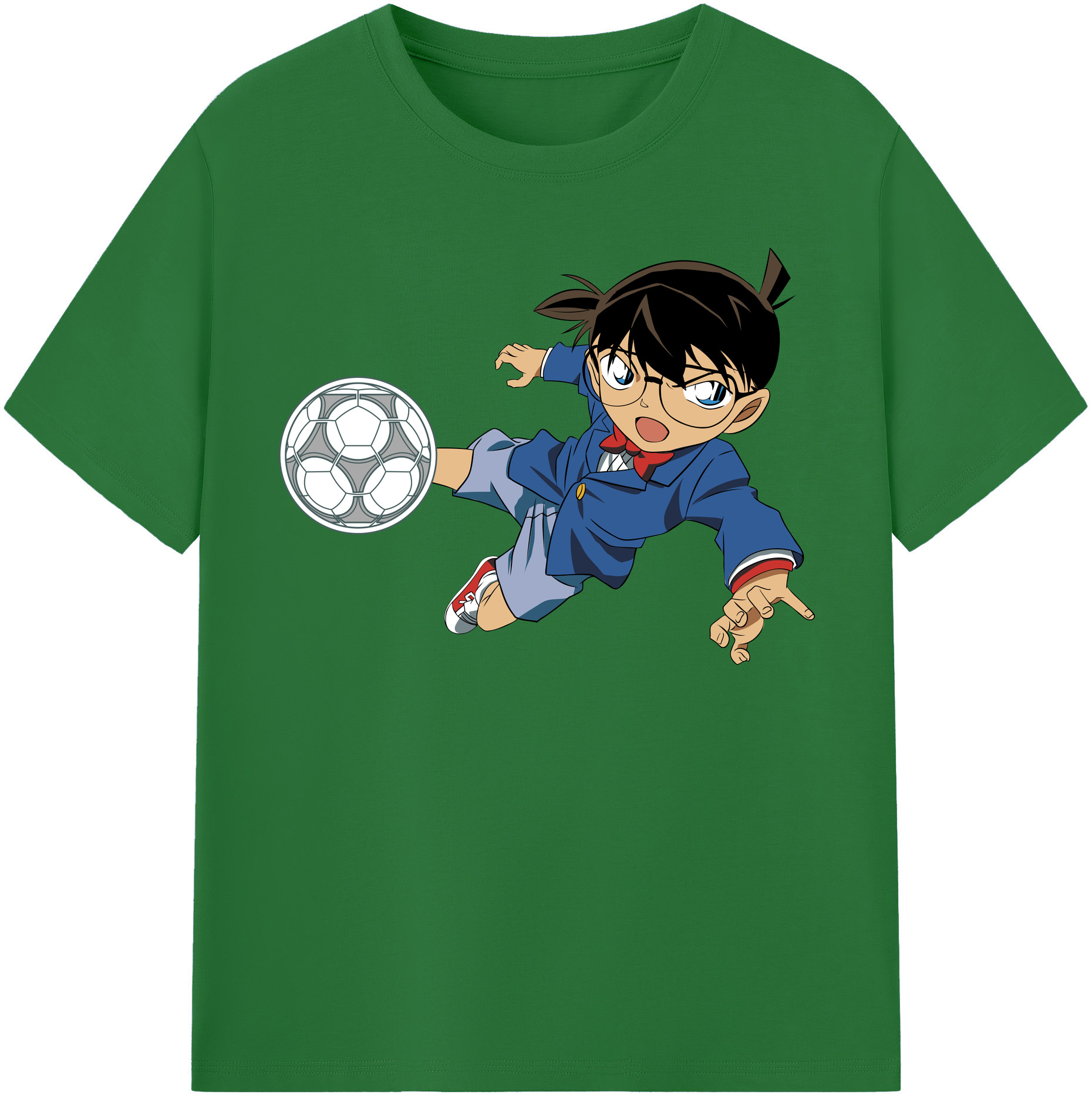 （画像用） 名探偵コナン 江戸川 コナン Detective Conan Conan Edogawa 綿100％半袖Tシャツ（フロントプリント）