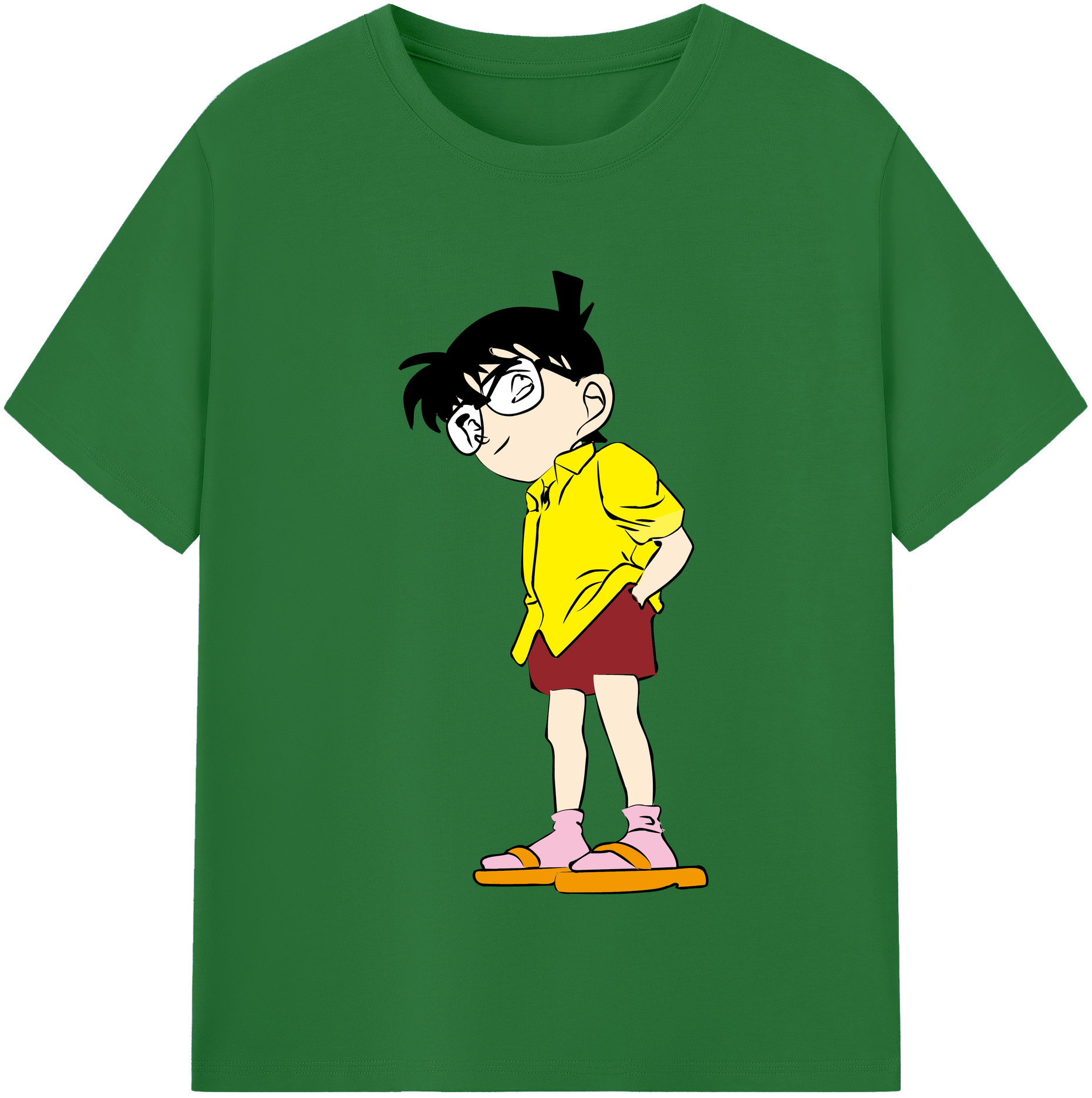 （画像用） 名探偵コナン 江戸川 コナン Detective Conan Conan Edogawa 綿100％半袖Tシャツ（フロントプリント）