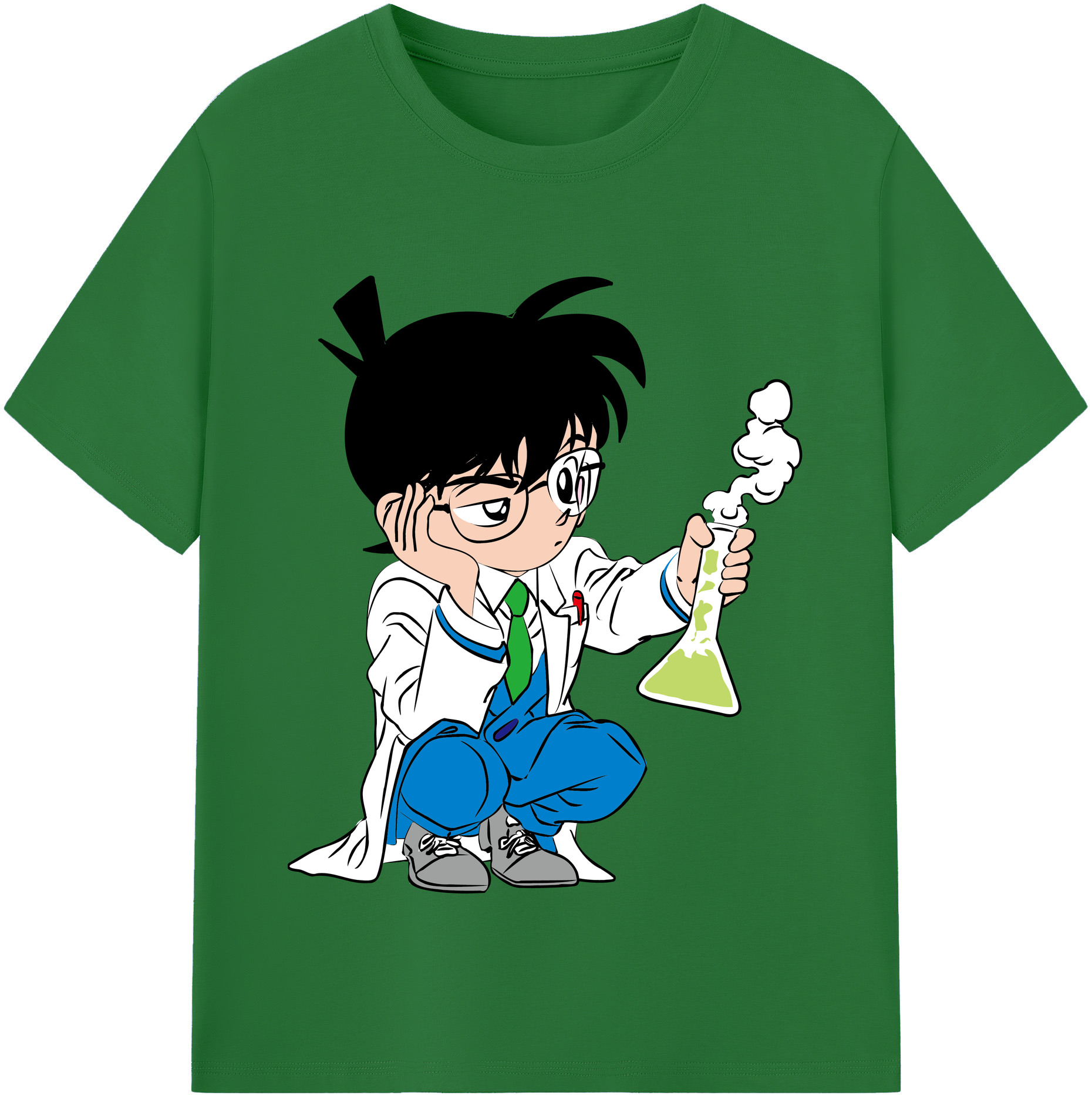 （画像用） 名探偵コナン 江戸川 コナン Detective Conan Conan Edogawa 綿100％半袖Tシャツ（フロントプリント）