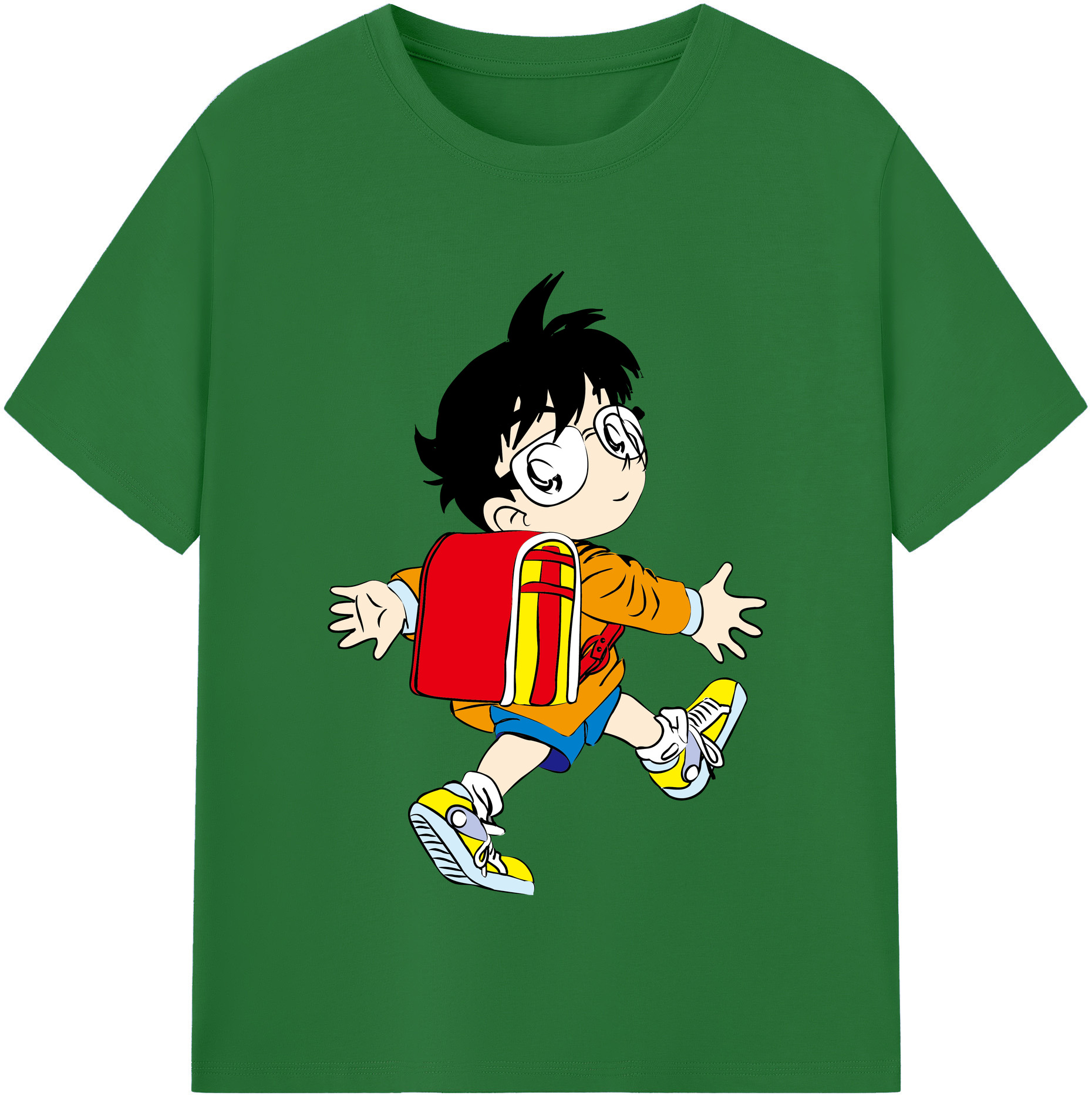 （画像用） 名探偵コナン 江戸川 コナン Detective Conan Conan Edogawa 綿100％半袖Tシャツ（フロントプリント）