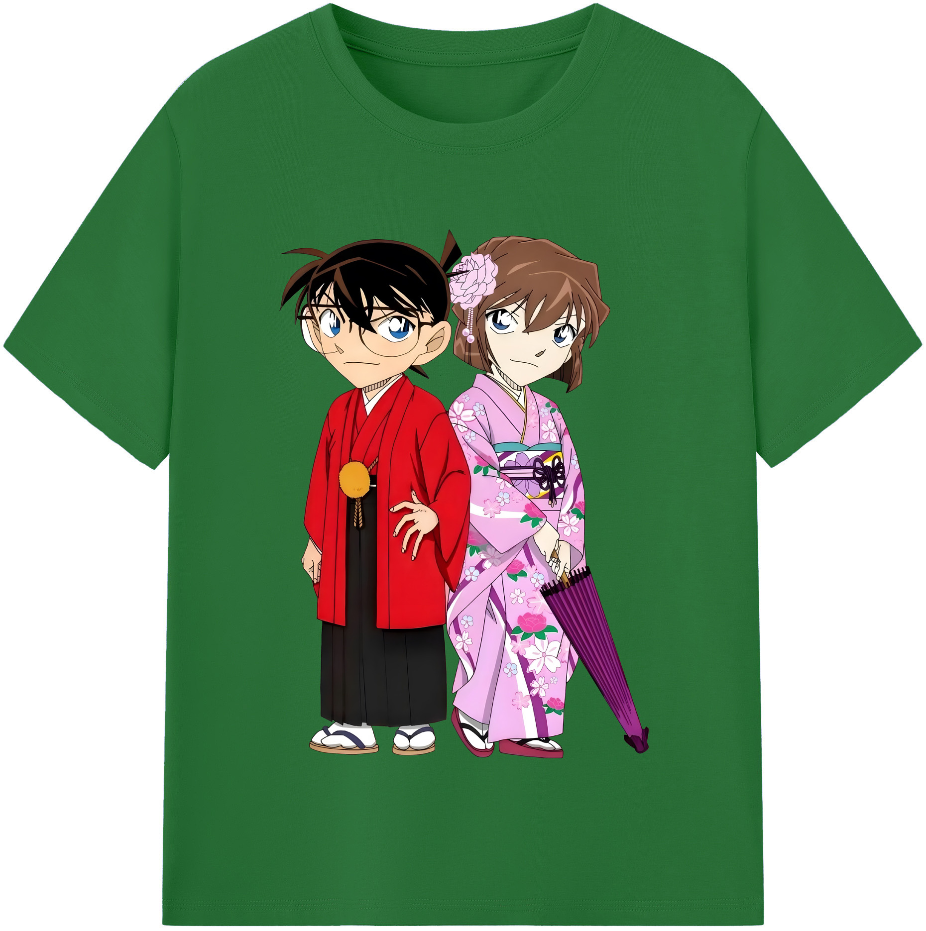 （画像用） 名探偵コナン 江戸川 コナン Detective Conan Conan Edogawa 綿100％半袖Tシャツ（フロントプリント）