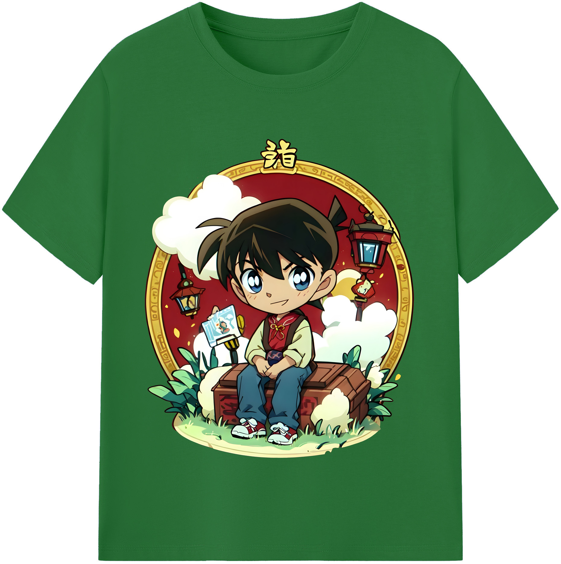 （画像用） 名探偵コナン 江戸川 コナン Detective Conan Conan Edogawa 綿100％半袖Tシャツ（フロントプリント）