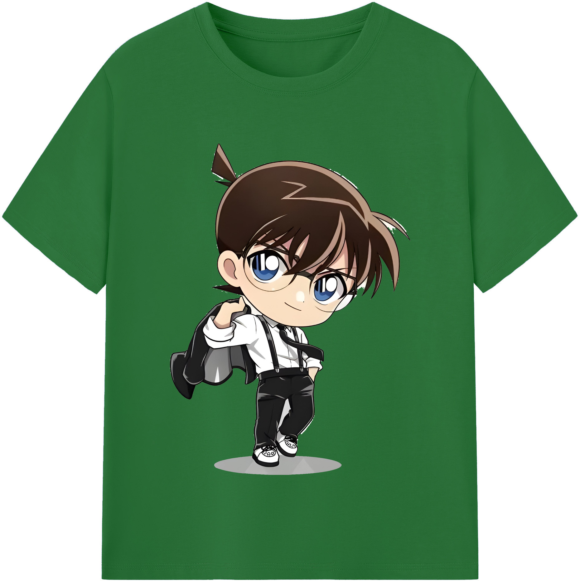 （画像用） 名探偵コナン 江戸川 コナン Detective Conan Conan Edogawa 綿100％半袖Tシャツ（フロントプリント）