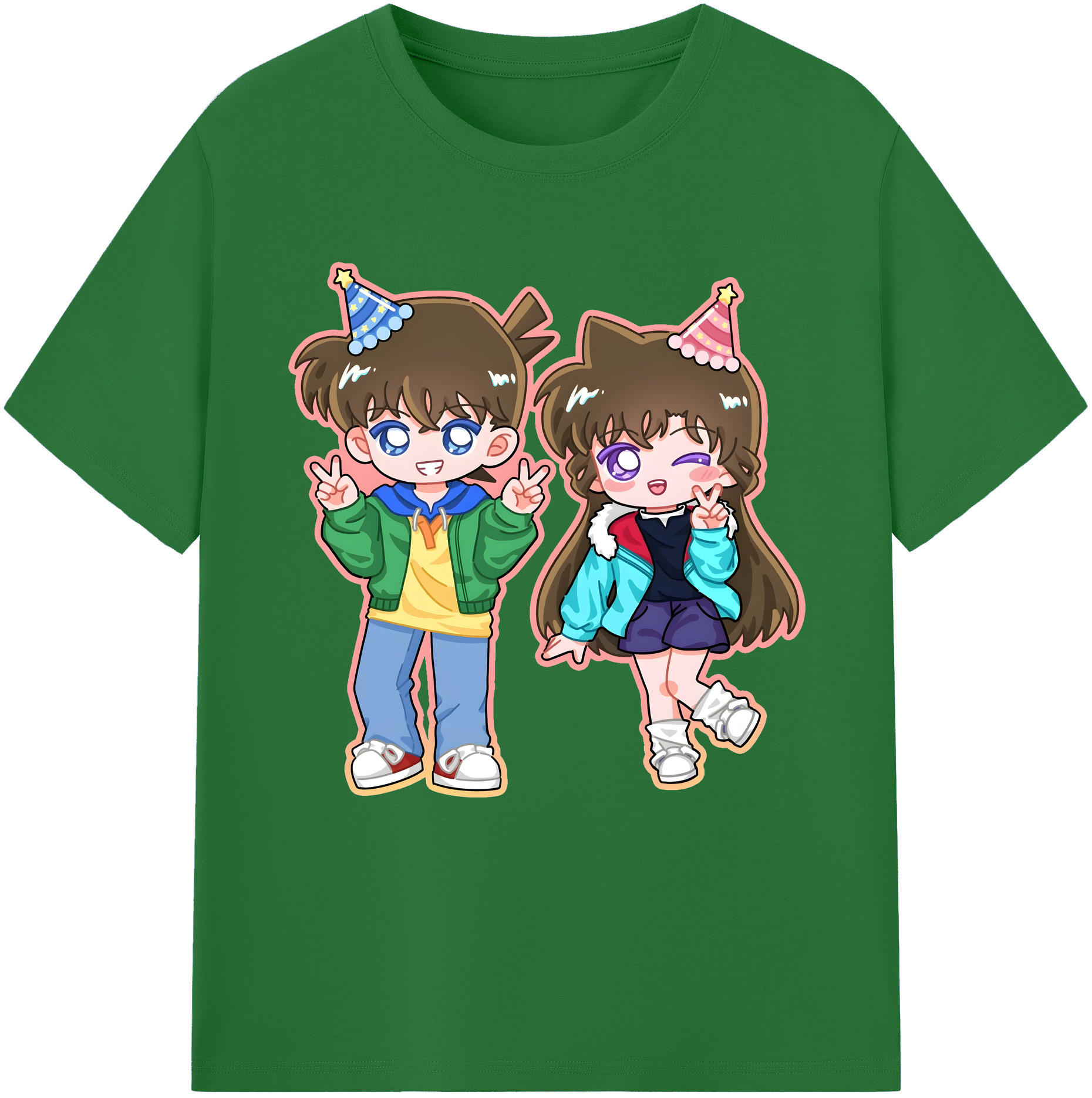 （画像用） 名探偵コナン 毛利 蘭 もうり らん、モーリ ラン Detective Conan Rachel Moore 綿100％半袖Tシャツ（フロントプリント）