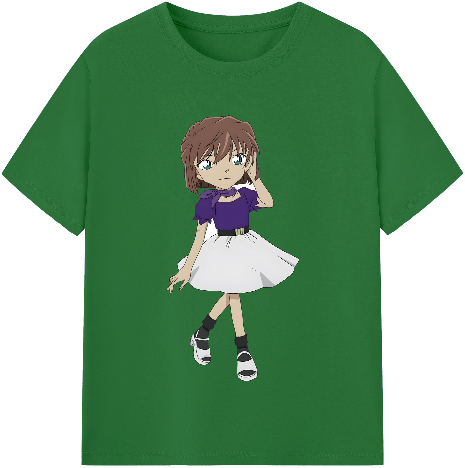 （画像用） 名探偵コナン 灰原 哀 はいばら あい Detective Conan Anita Hailey、Vi Graythorn Haibara Ai 綿100％半袖Tシャツ（フロントプリント）