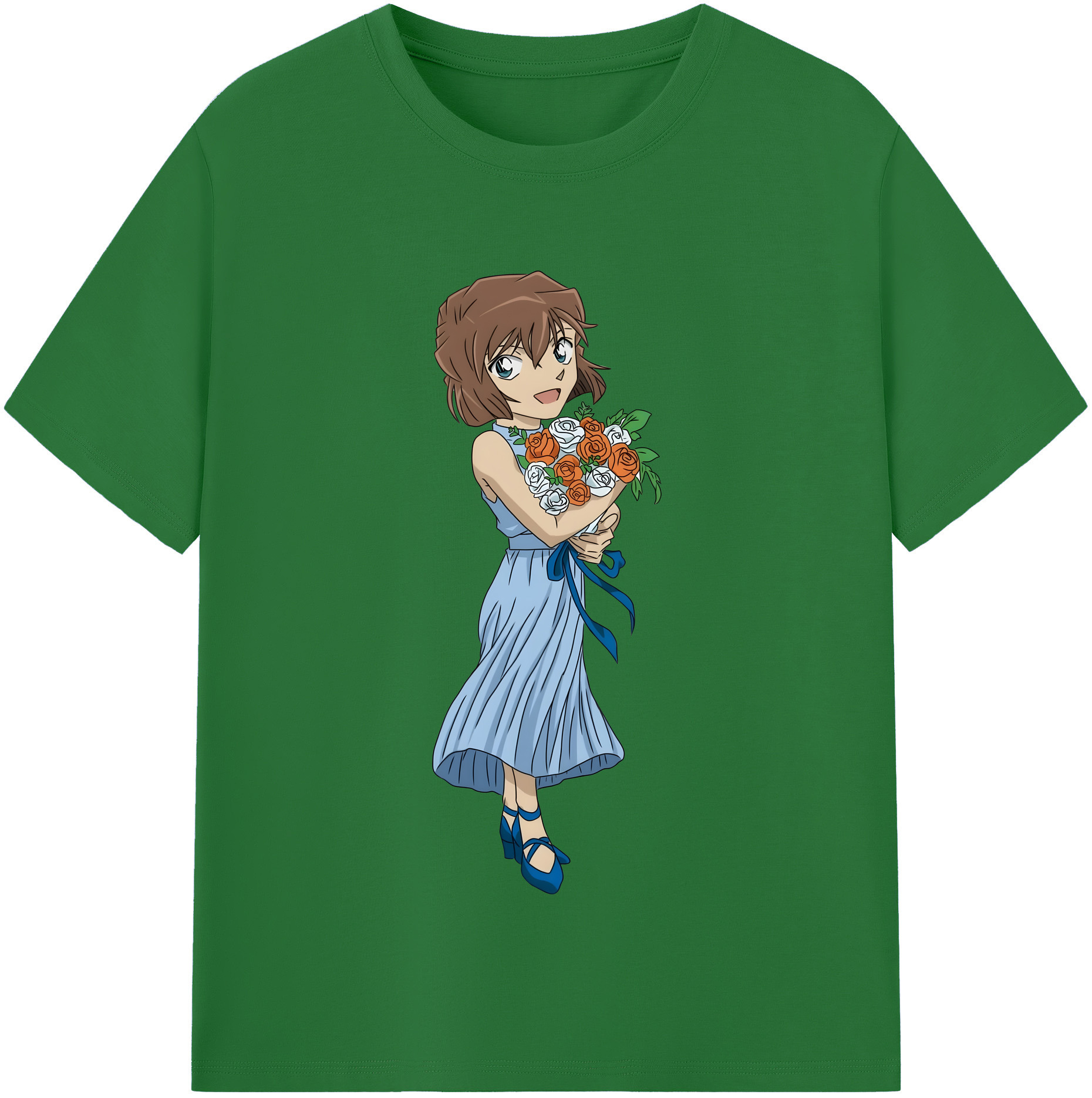 （画像用） 名探偵コナン 灰原 哀 はいばら あい Detective Conan Anita Hailey、Vi Graythorn Haibara Ai 綿100％半袖Tシャツ（フロントプリント）