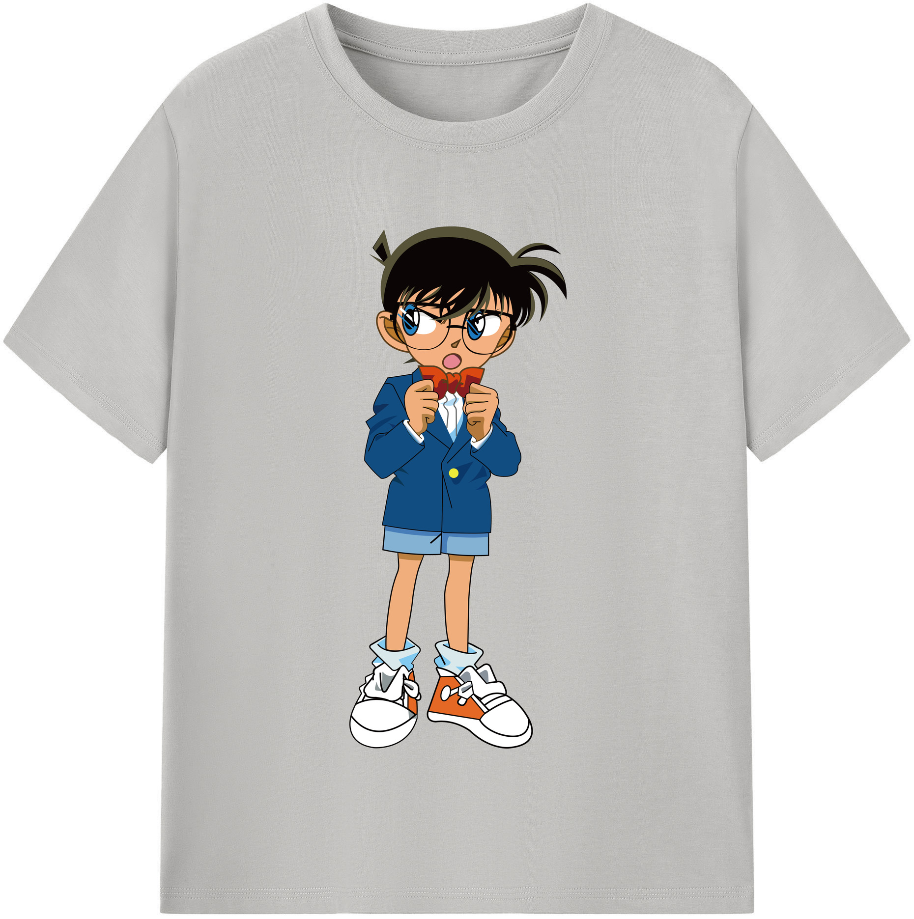 （画像用） 名探偵コナン 江戸川 コナン Detective Conan Conan Edogawa 綿100％半袖Tシャツ（フロントプリント）