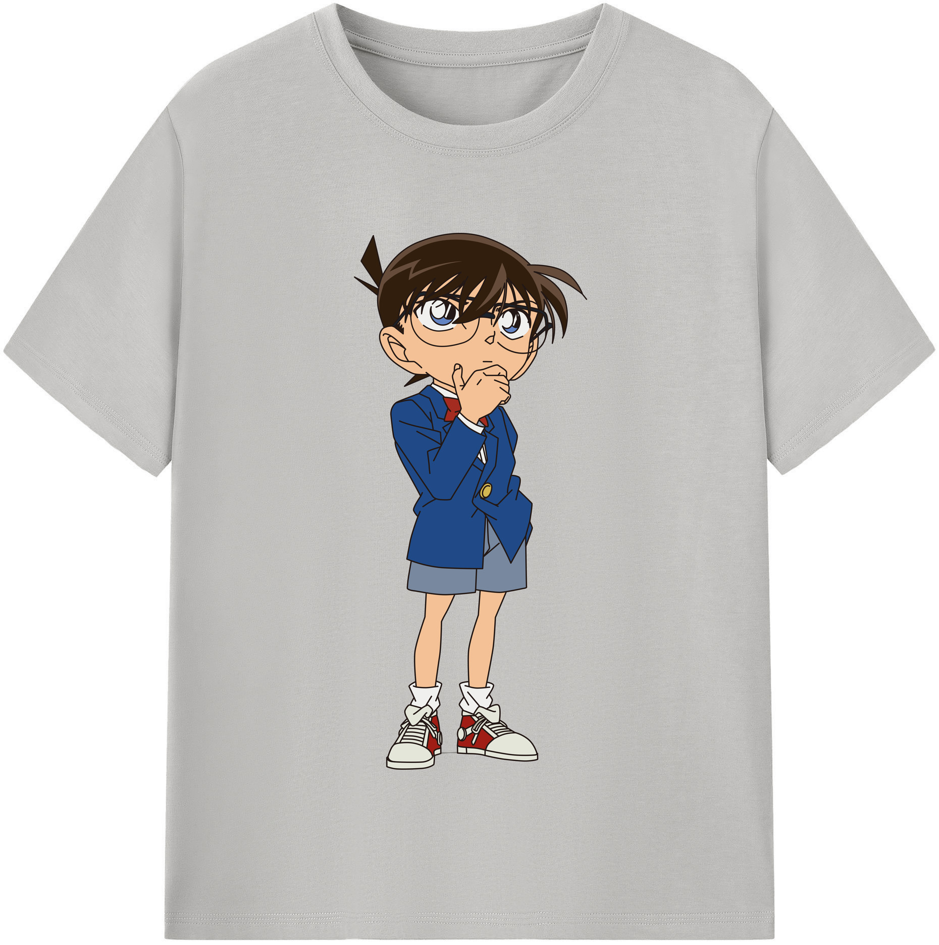 （画像用） 名探偵コナン 江戸川 コナン Detective Conan Conan Edogawa 綿100％半袖Tシャツ（フロントプリント）
