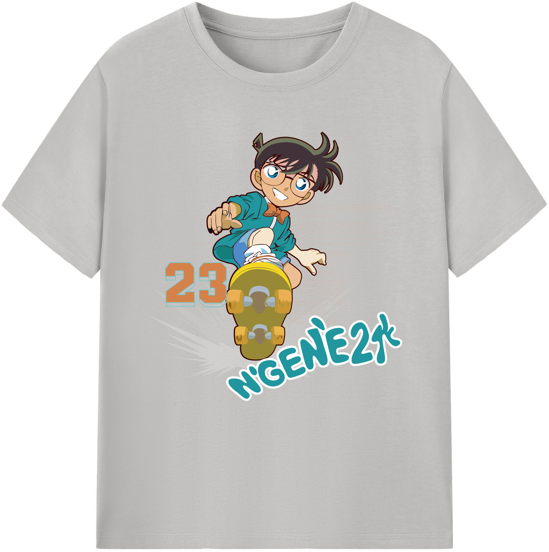 （画像用） 名探偵コナン 江戸川 コナン Detective Conan Conan Edogawa 綿100％半袖Tシャツ（フロントプリント）