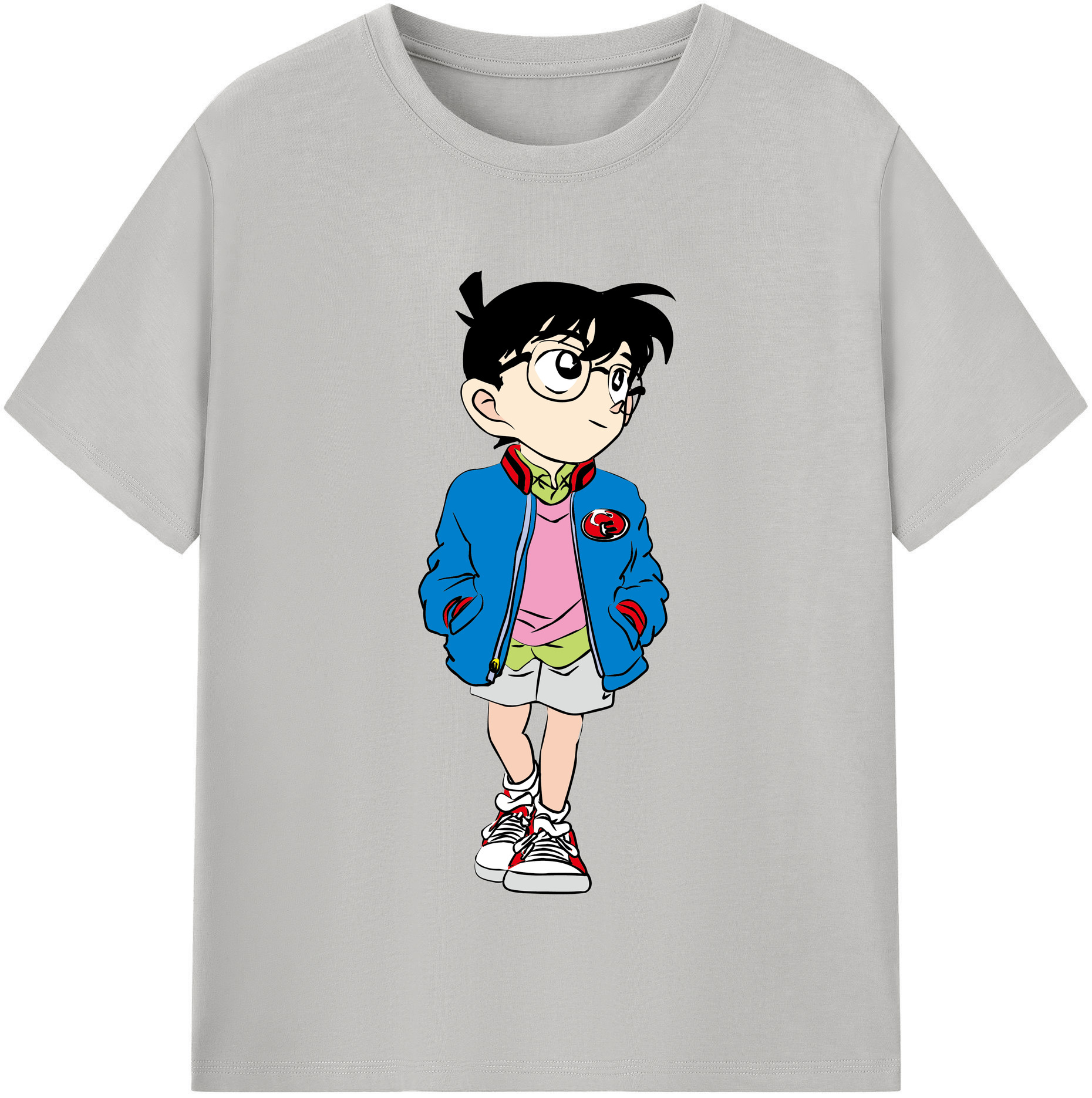 （画像用） 名探偵コナン 江戸川 コナン Detective Conan Conan Edogawa 綿100％半袖Tシャツ（フロントプリント）