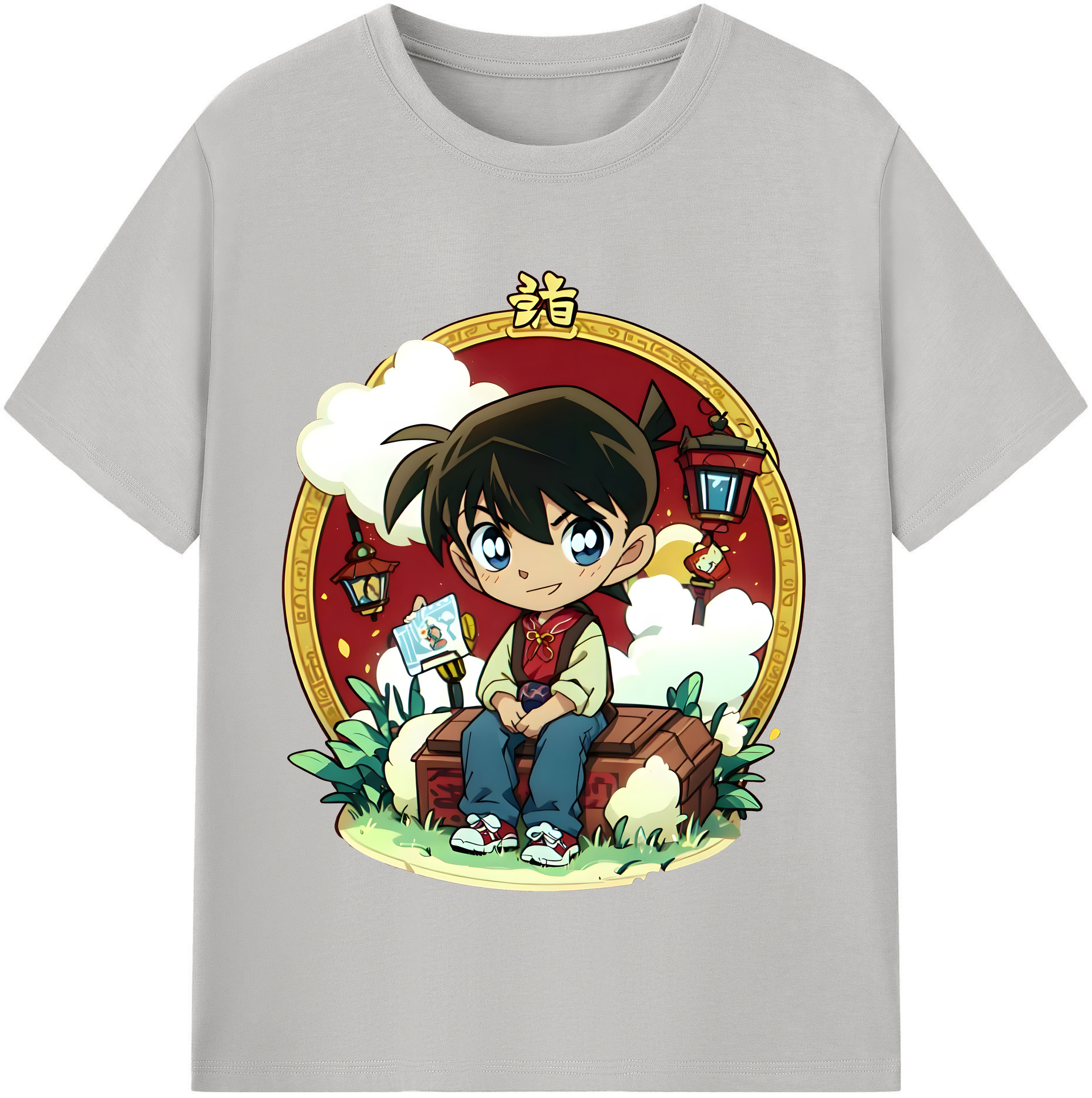 （画像用） 名探偵コナン 江戸川 コナン Detective Conan Conan Edogawa 綿100％半袖Tシャツ（フロントプリント）