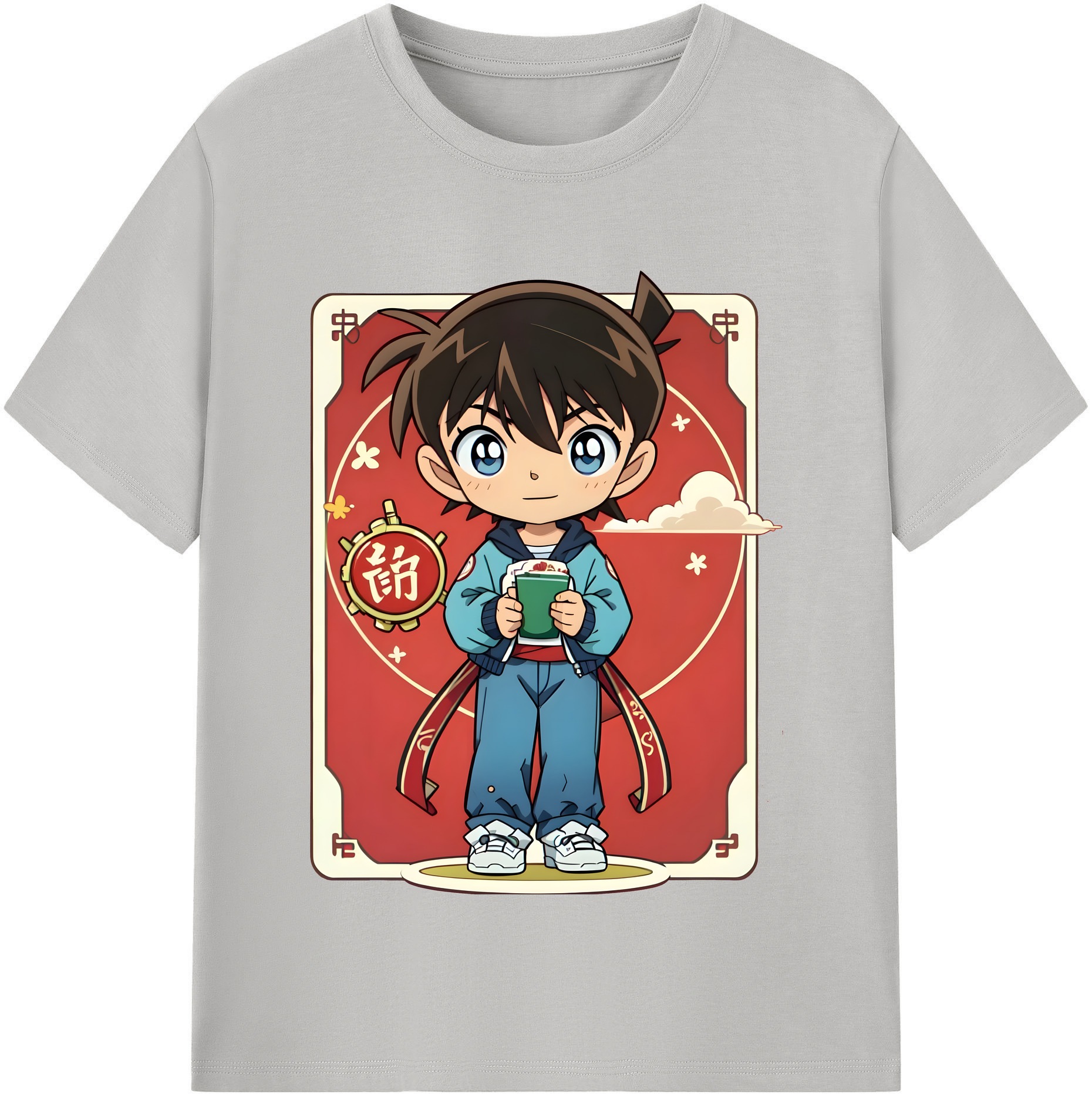 （画像用） 名探偵コナン 江戸川 コナン Detective Conan Conan Edogawa 綿100％半袖Tシャツ（フロントプリント）