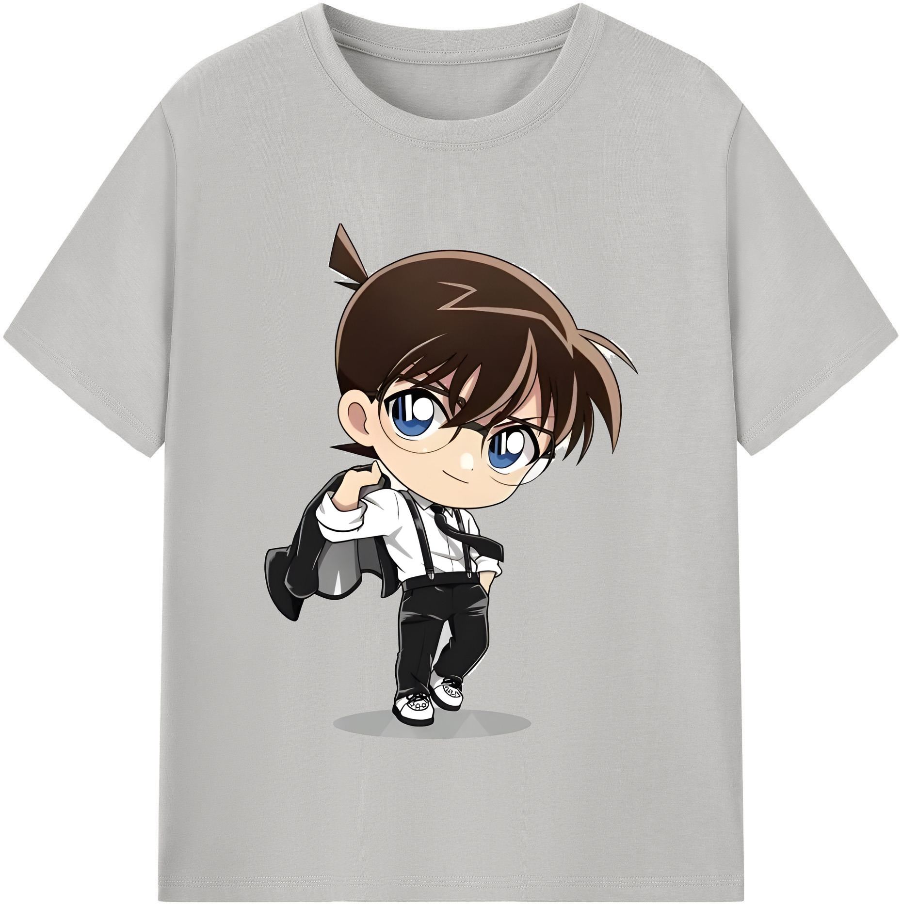 （画像用） 名探偵コナン 江戸川 コナン Detective Conan Conan Edogawa 綿100％半袖Tシャツ（フロントプリント）