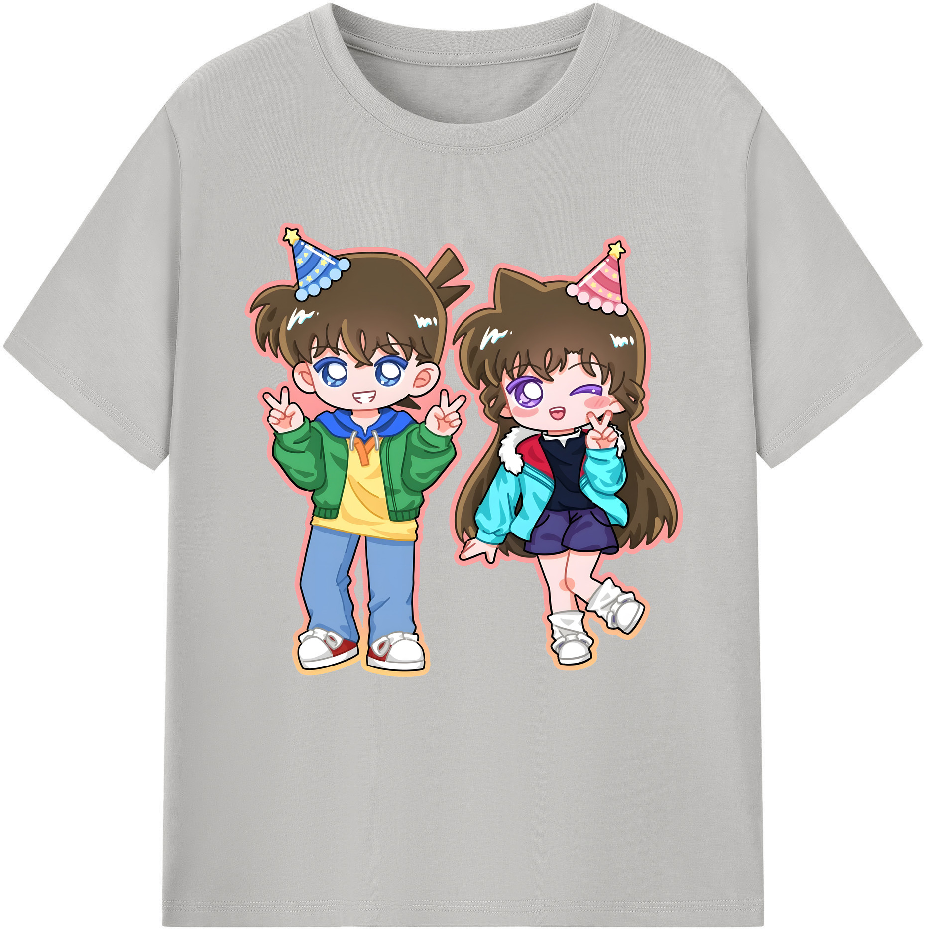 （画像用） 名探偵コナン 毛利 蘭 もうり らん、モーリ ラン Detective Conan Rachel Moore 綿100％半袖Tシャツ（フロントプリント）