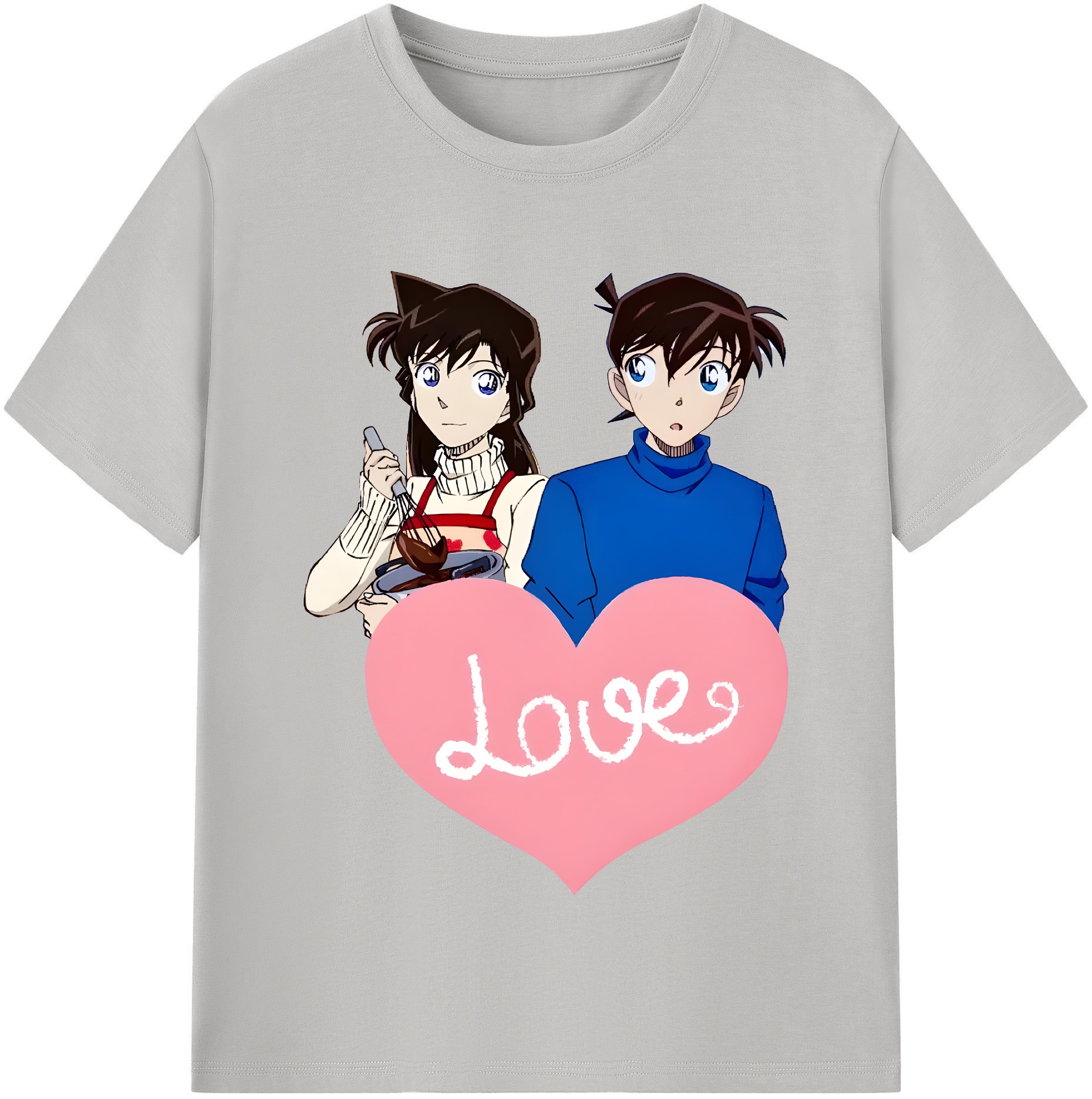 （画像用） 名探偵コナン 毛利 蘭 もうり らん、モーリ ラン Detective Conan Rachel Moore 綿100％半袖Tシャツ（フロントプリント）