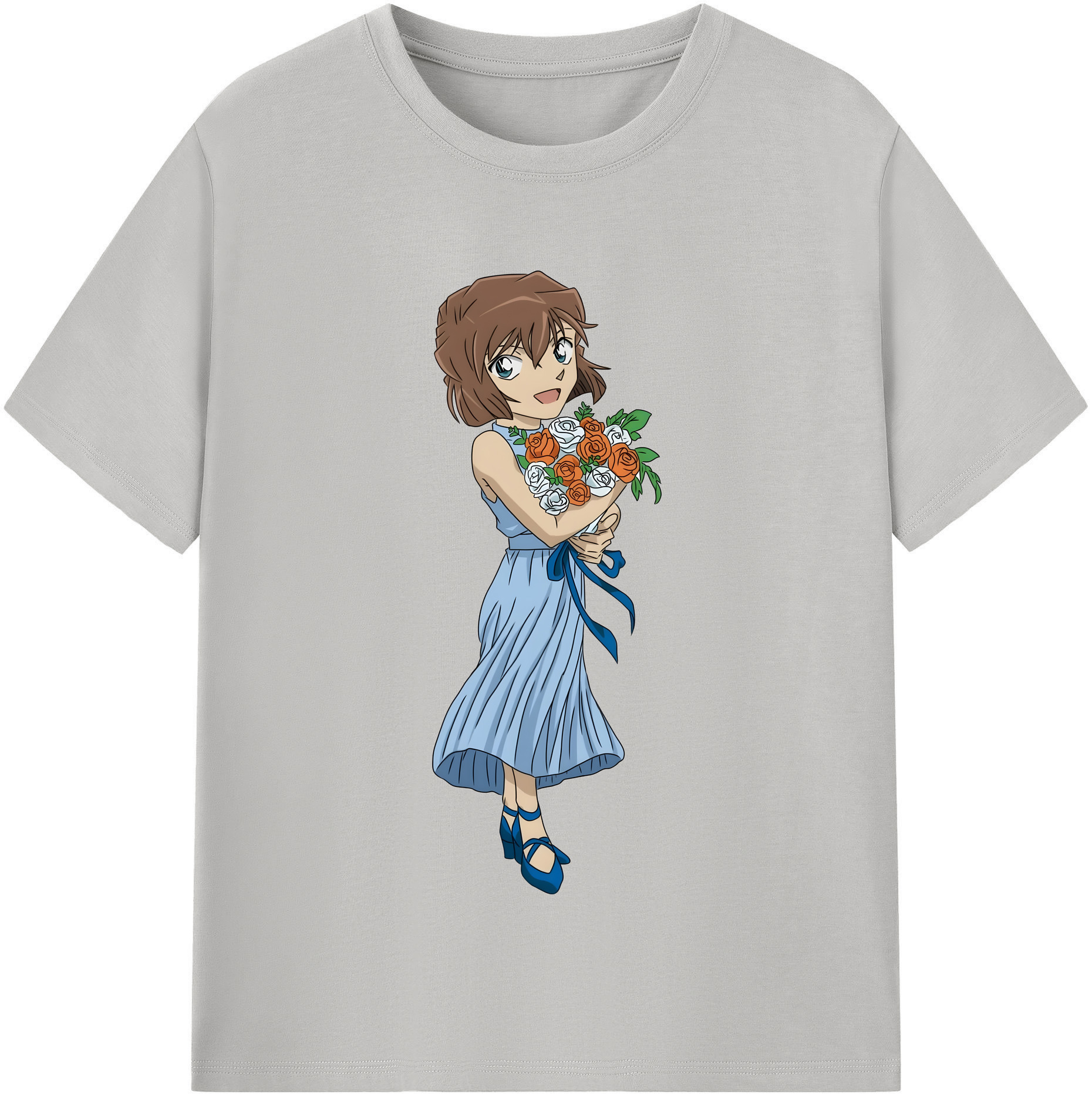 （画像用） 名探偵コナン 灰原 哀 はいばら あい Detective Conan Anita Hailey、Vi Graythorn Haibara Ai 綿100％半袖Tシャツ（フロントプリント）