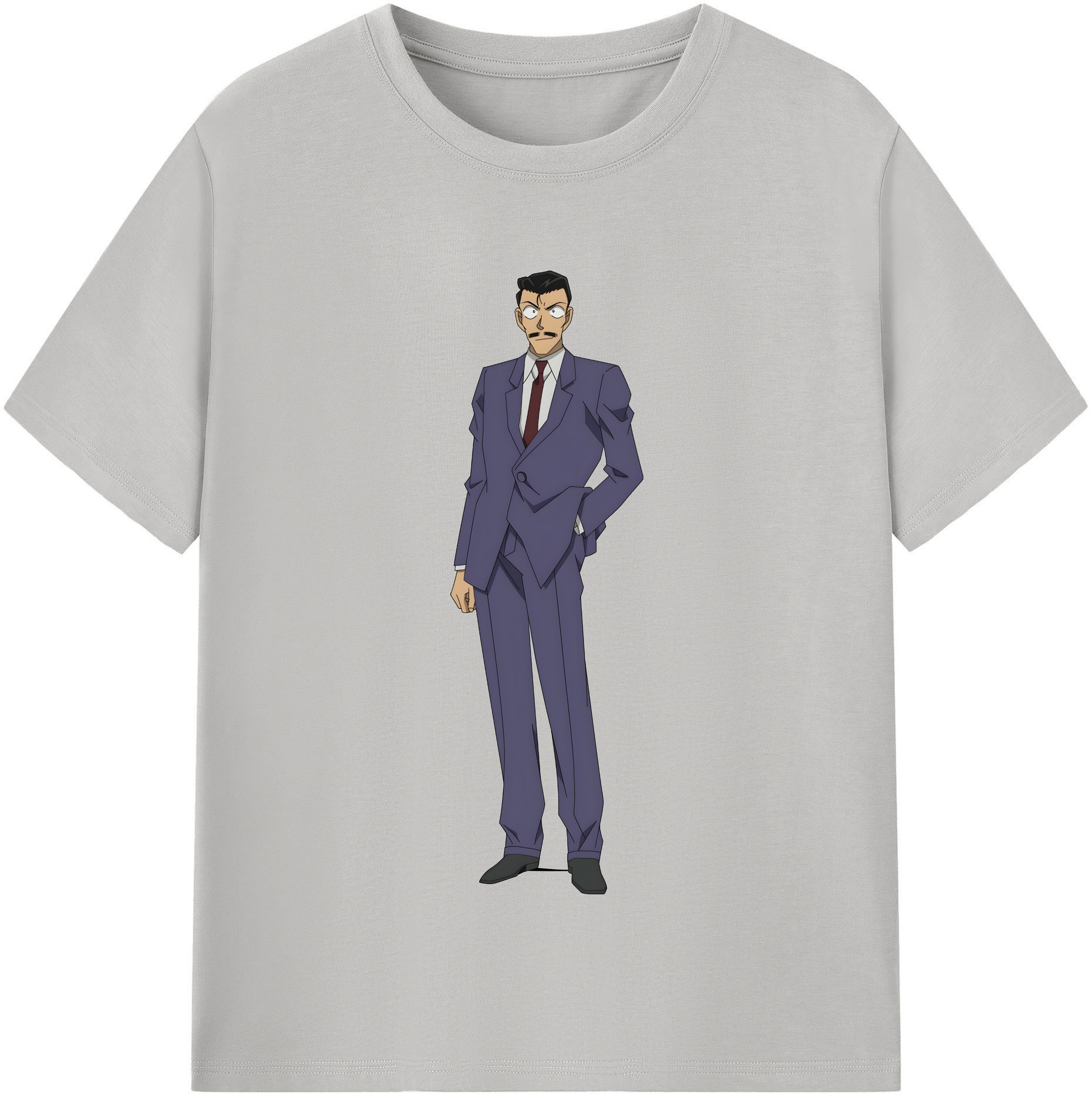 （画像用） 名探偵コナン 毛利 小五郎 もうり こごろう Detective Conan 綿100％半袖Tシャツ（フロントプリント）