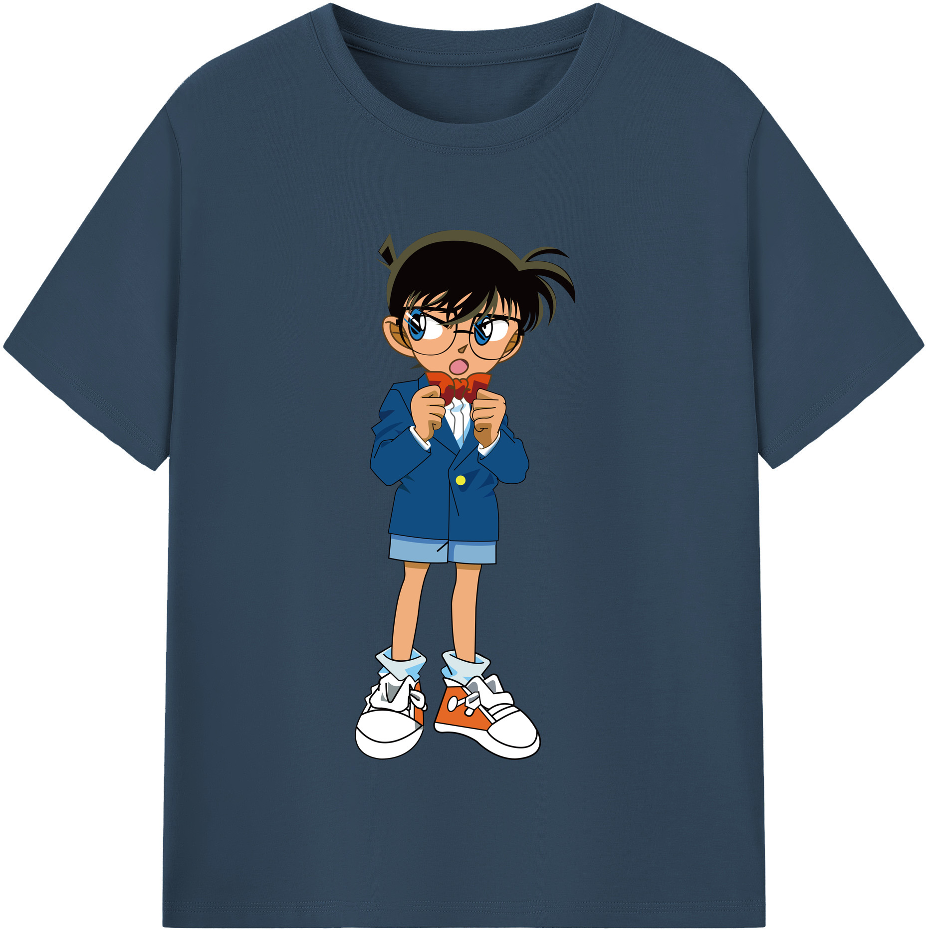 （画像用） 名探偵コナン 江戸川 コナン Detective Conan Conan Edogawa 綿100％半袖Tシャツ（フロントプリント）