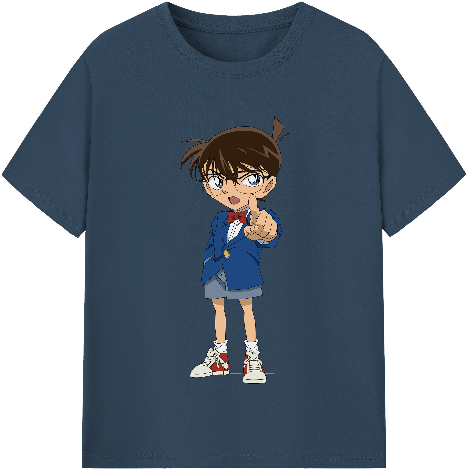 （画像用） 名探偵コナン 江戸川 コナン Detective Conan Conan Edogawa 綿100％半袖Tシャツ（フロントプリント）