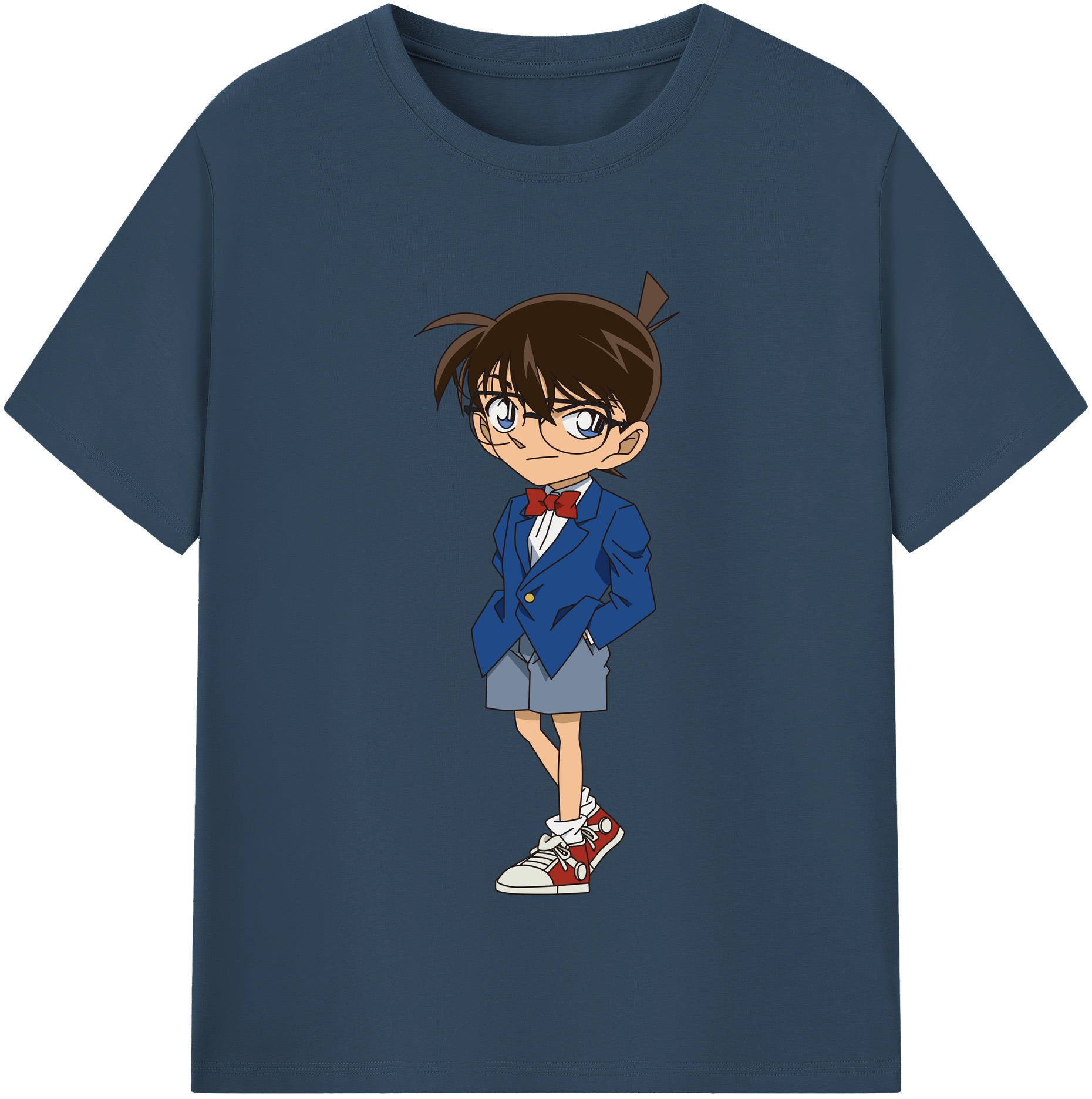 （画像用） 名探偵コナン 江戸川 コナン Detective Conan Conan Edogawa 綿100％半袖Tシャツ（フロントプリント）