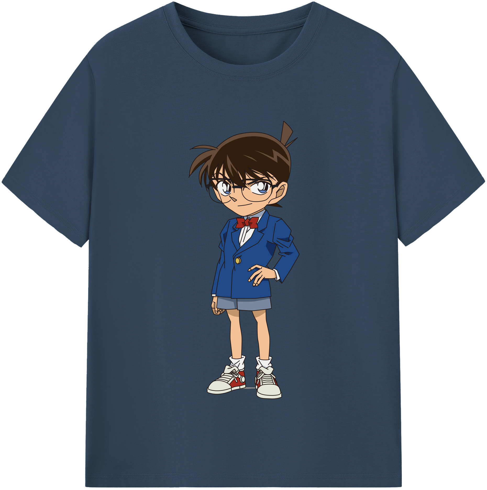 （画像用） 名探偵コナン 江戸川 コナン Detective Conan Conan Edogawa 綿100％半袖Tシャツ（フロントプリント）