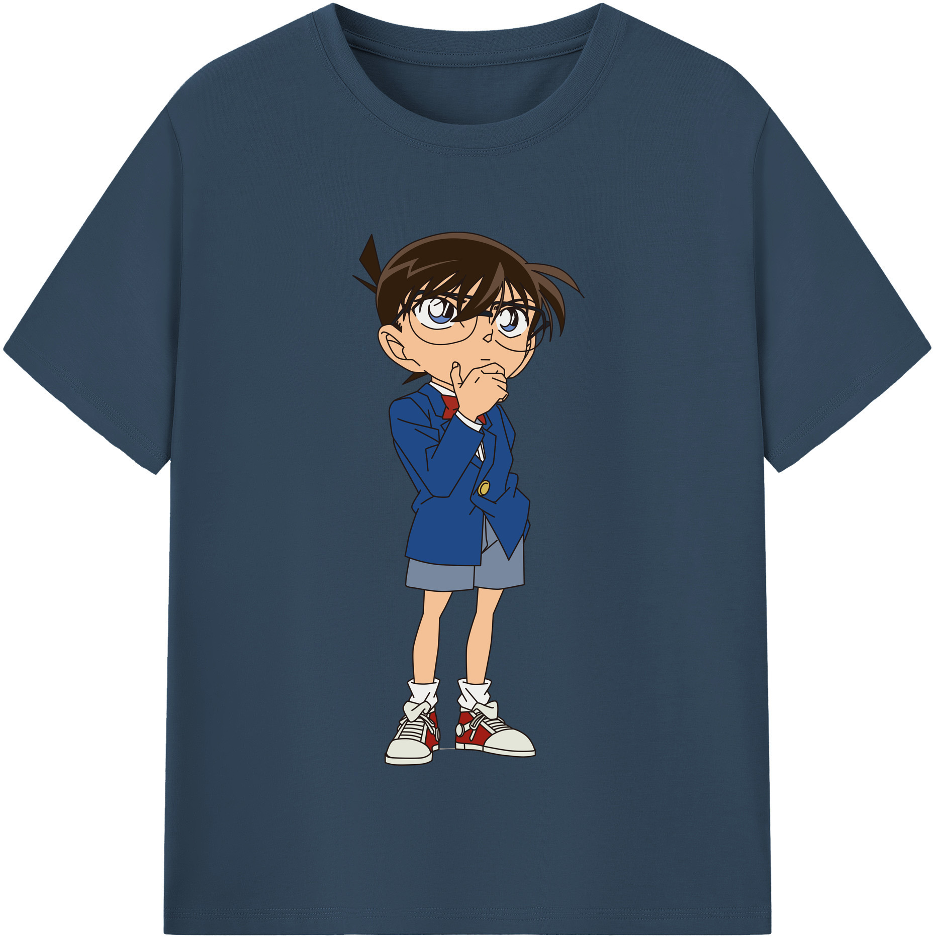 （画像用） 名探偵コナン 江戸川 コナン Detective Conan Conan Edogawa 綿100％半袖Tシャツ（フロントプリント）