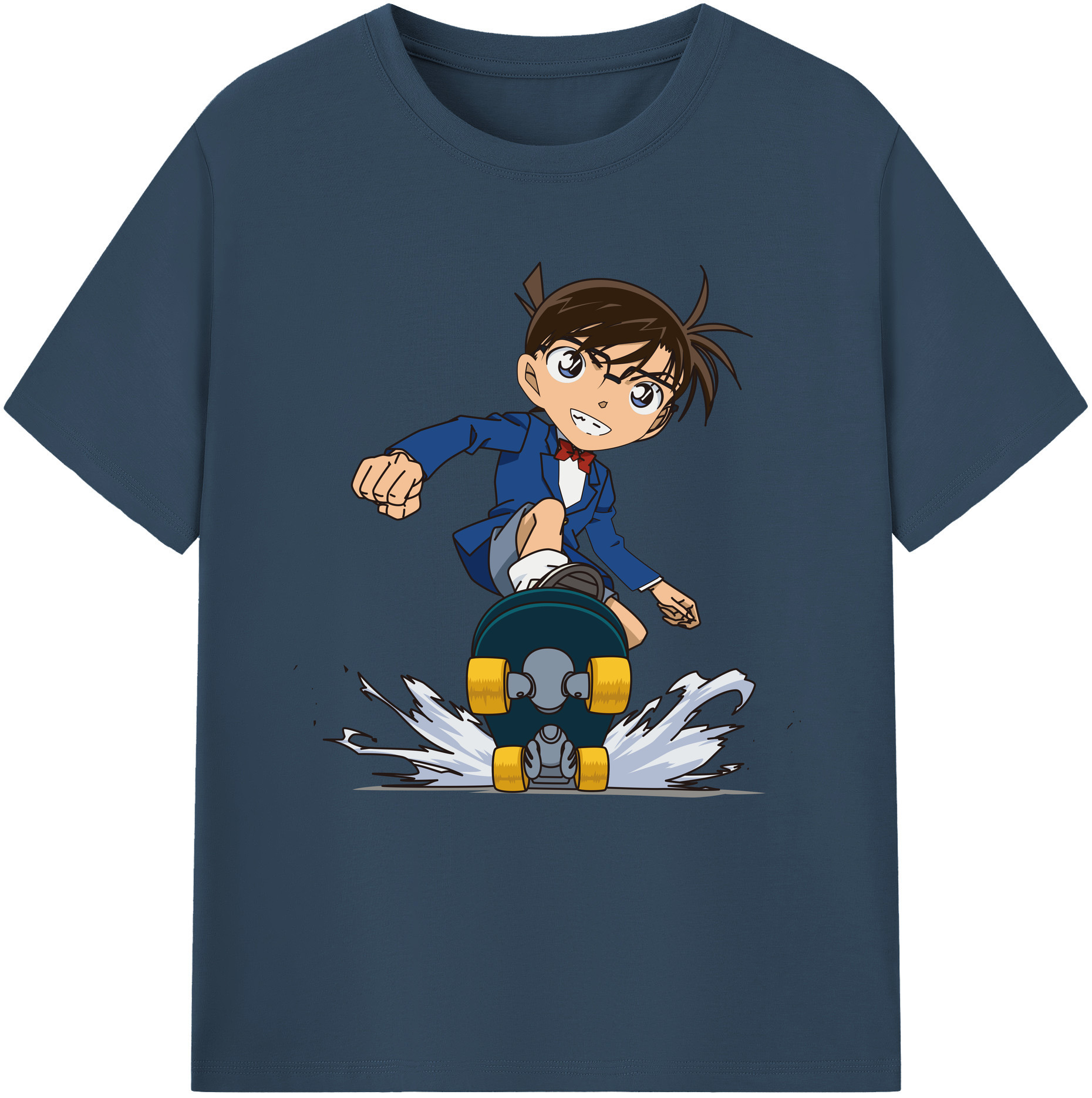 （画像用） 名探偵コナン 江戸川 コナン Detective Conan Conan Edogawa 綿100％半袖Tシャツ（フロントプリント）